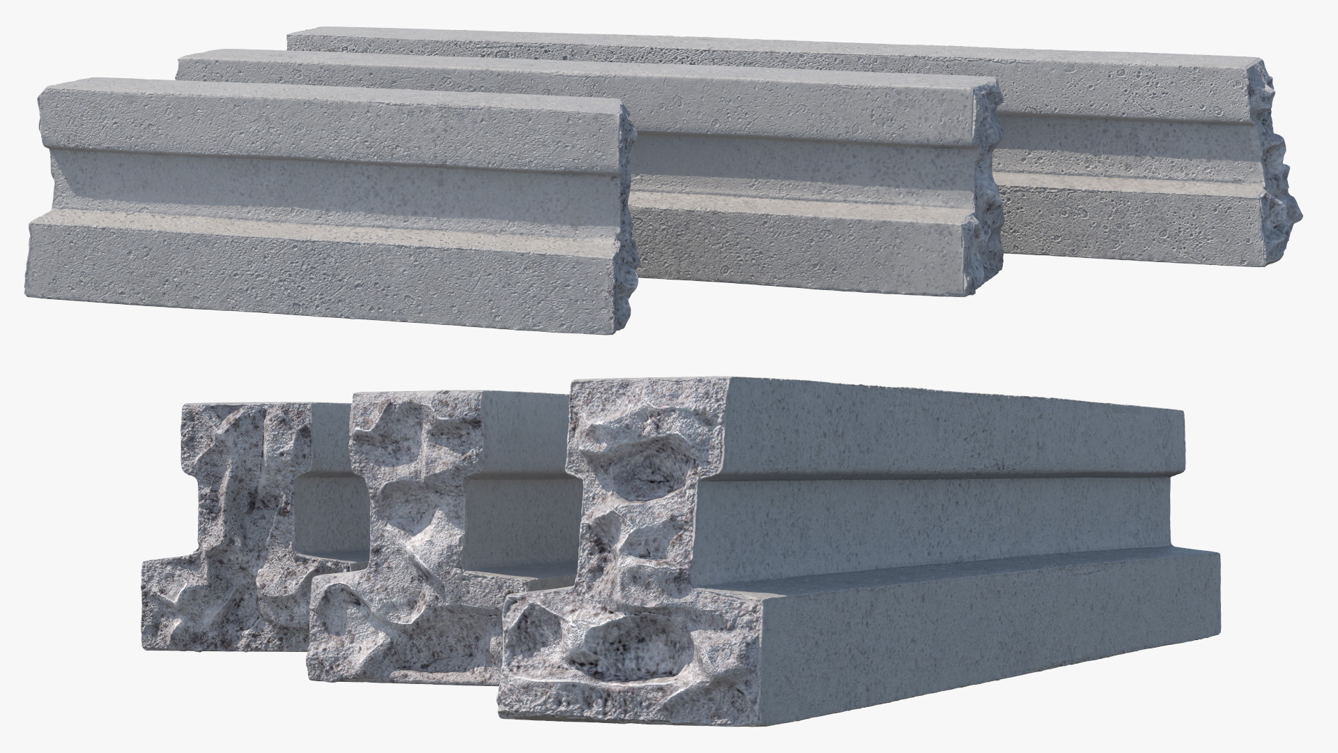 Concrete Floor T Beams 3D