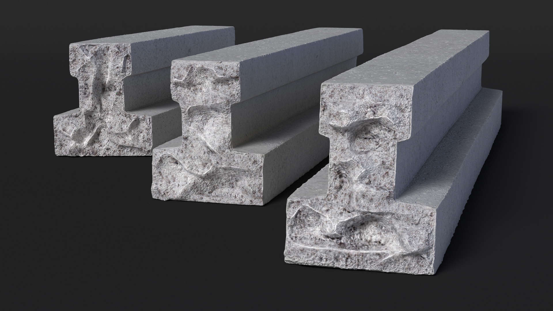 Concrete Floor T Beams 3D