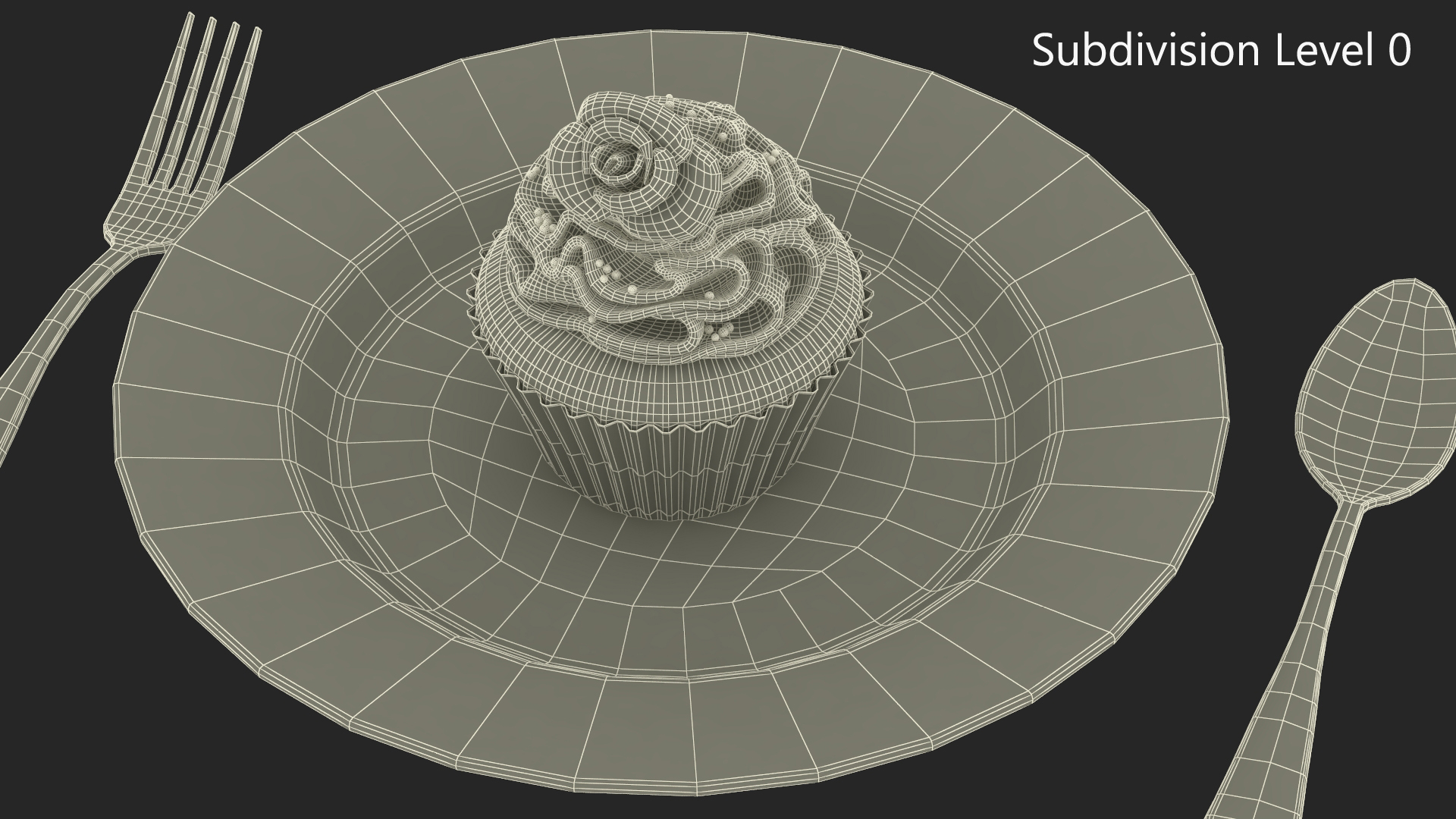 3D Cupcake on Plate