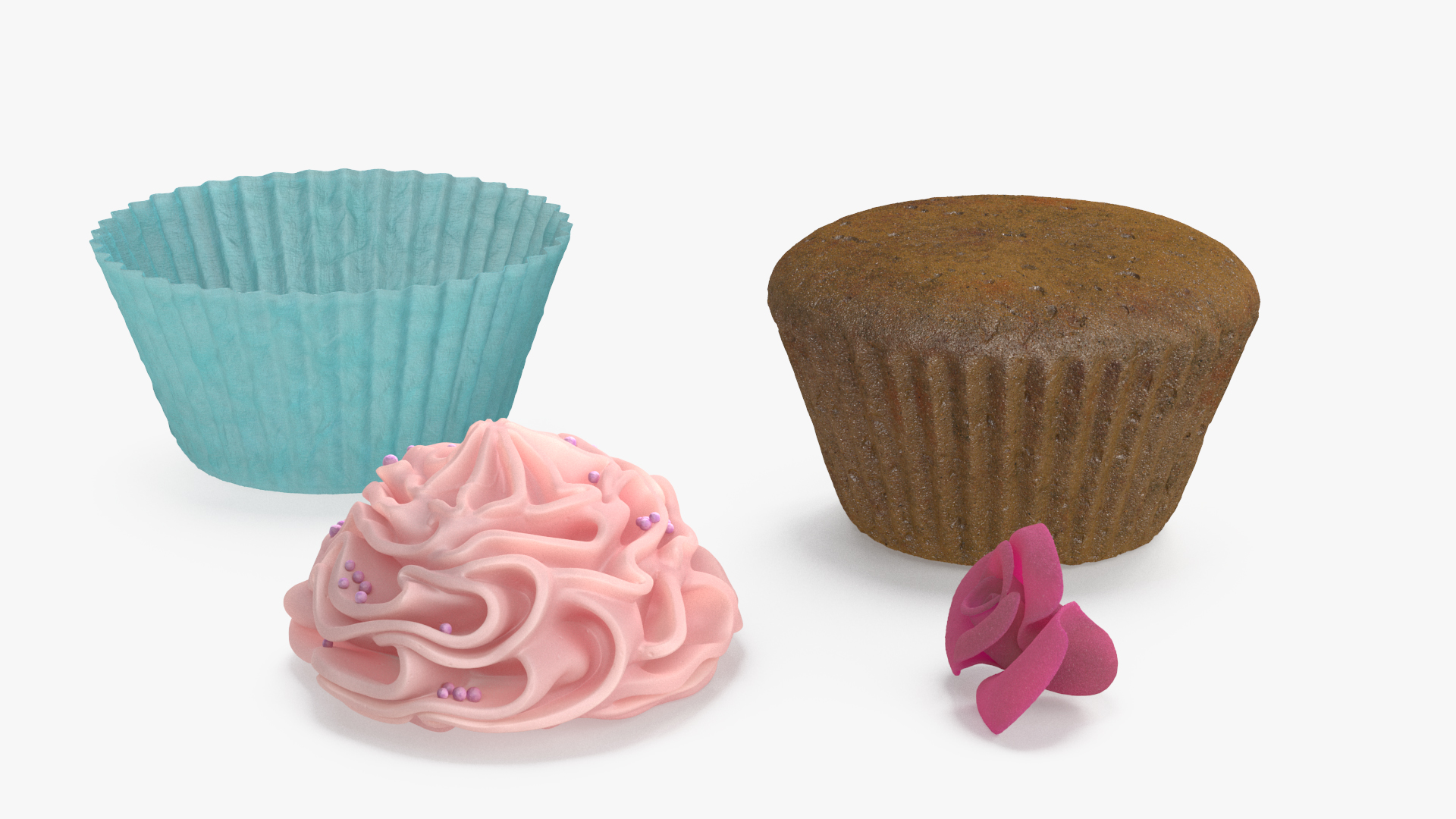 3D Cupcake on Plate