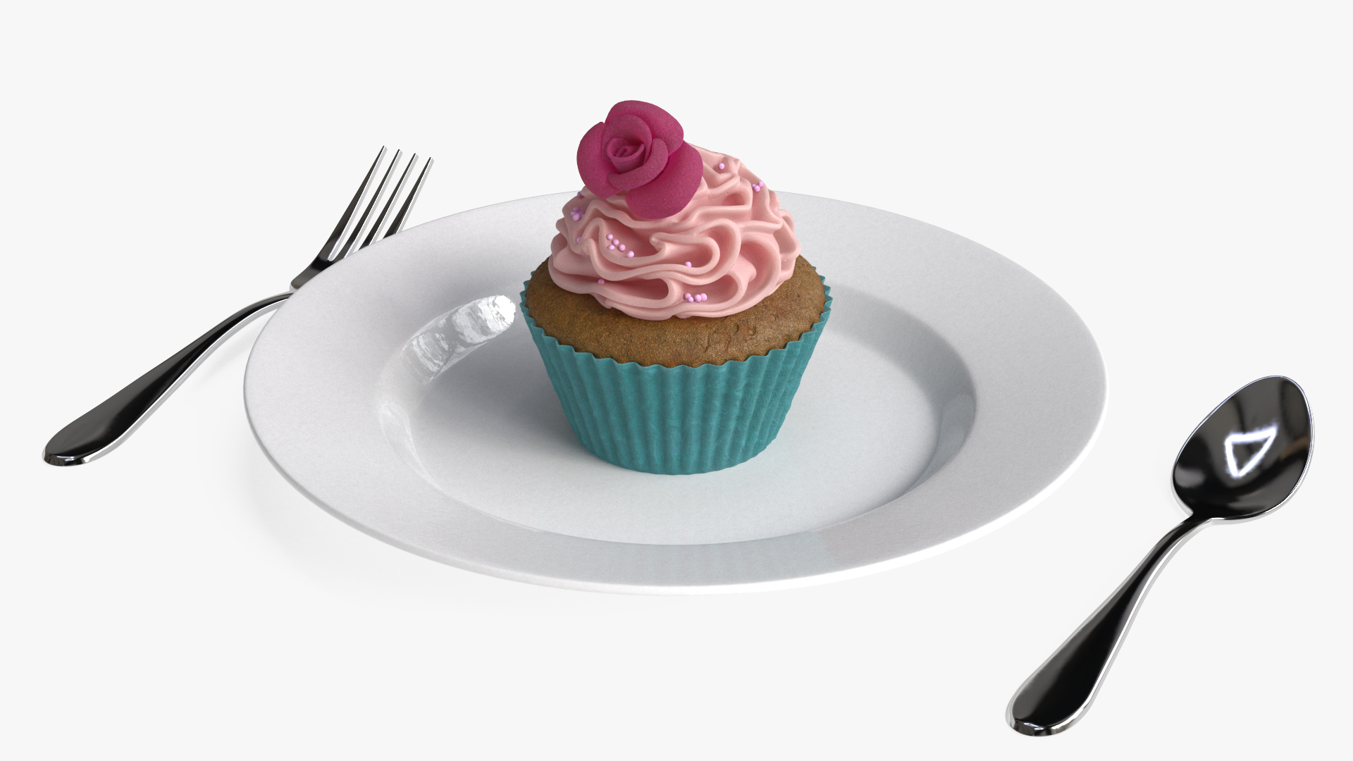 3D Cupcake on Plate