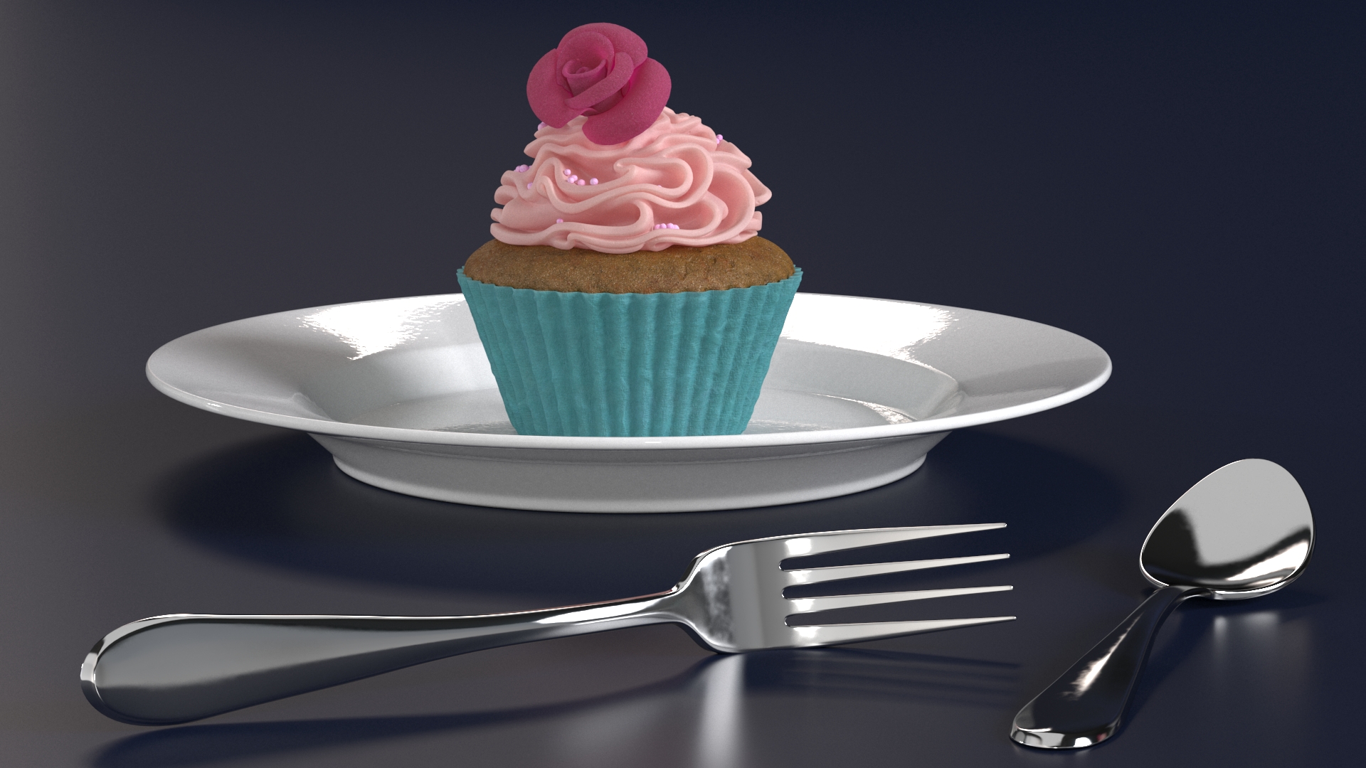 3D Cupcake on Plate