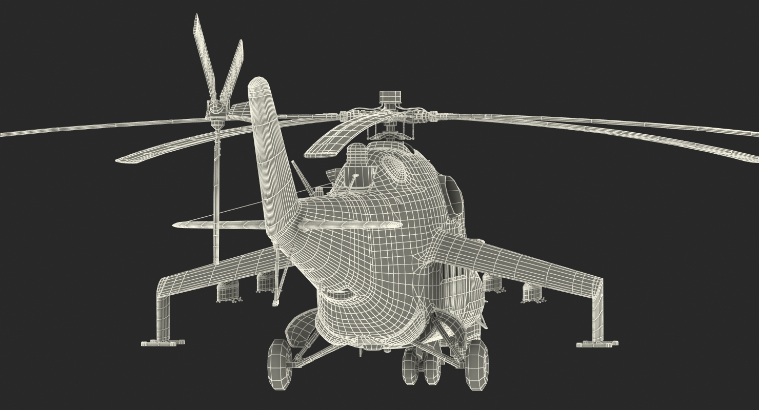 3D Russian Helicopter Mil Mi 24 model