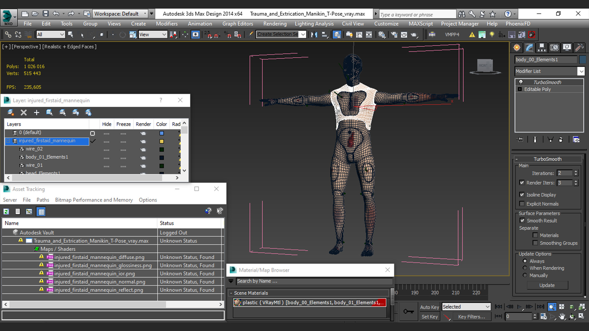 Trauma and Extrication Manikin T-Pose 3D