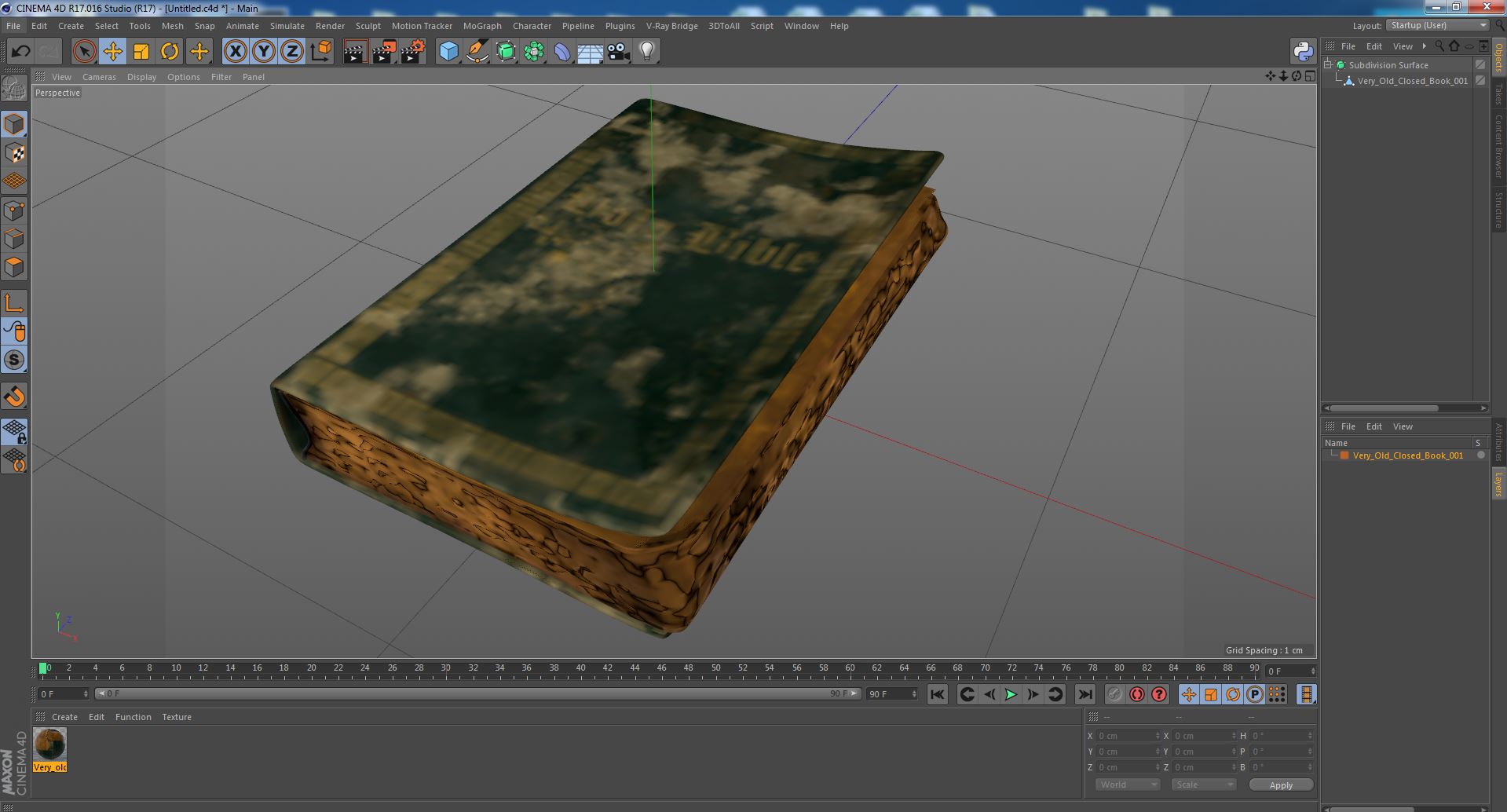 3D model Very Old Closed Book