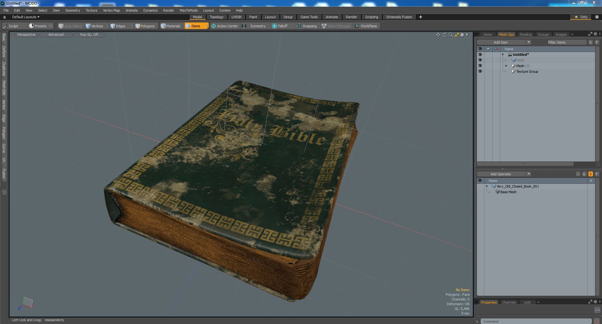 3D model Very Old Closed Book