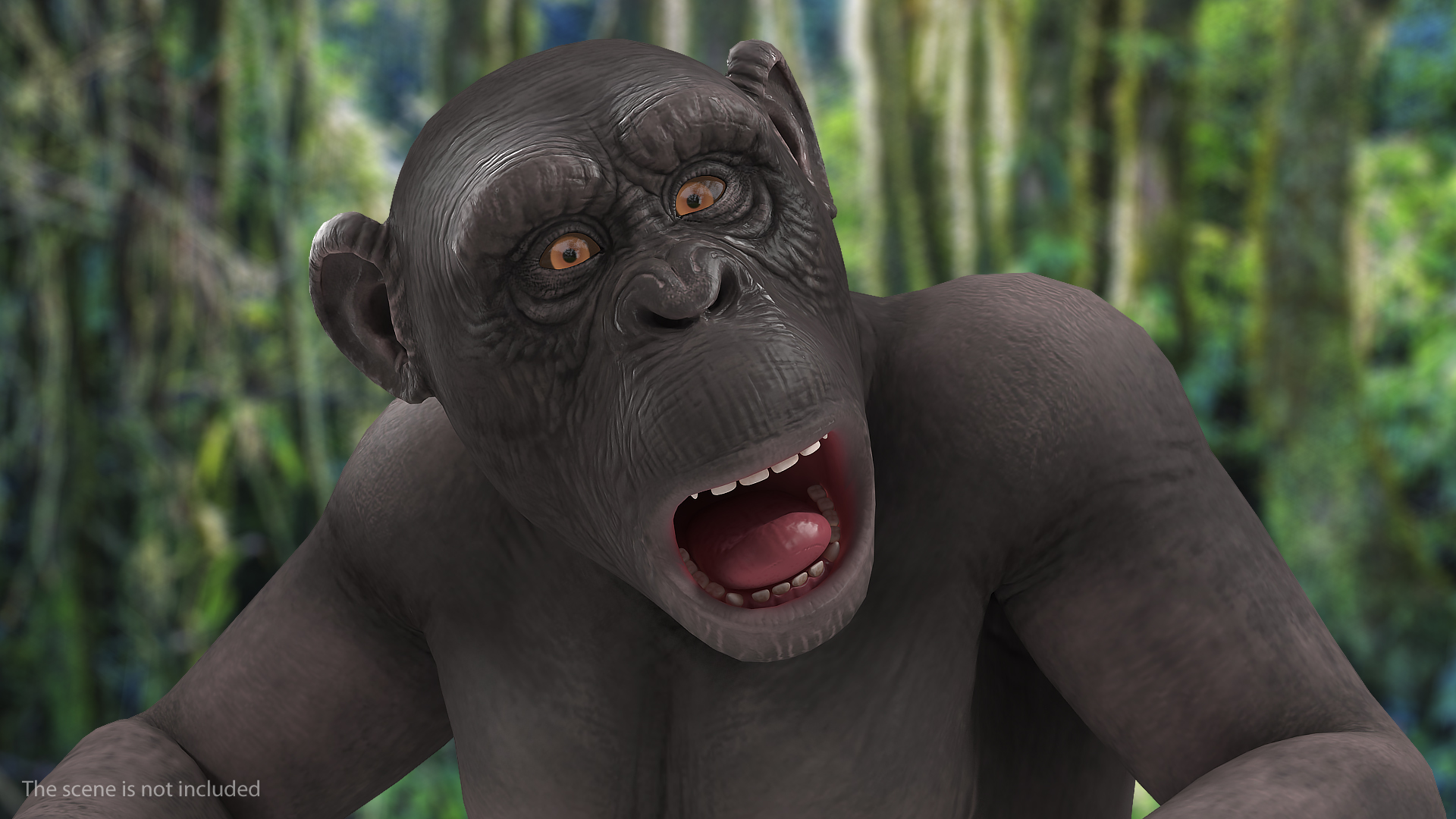 Chimpanzee Dark Rigged 3D