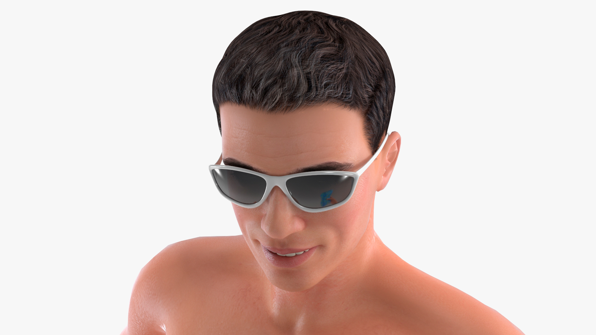 Man in Swimwear with Swimming Pull Buoy 3D model