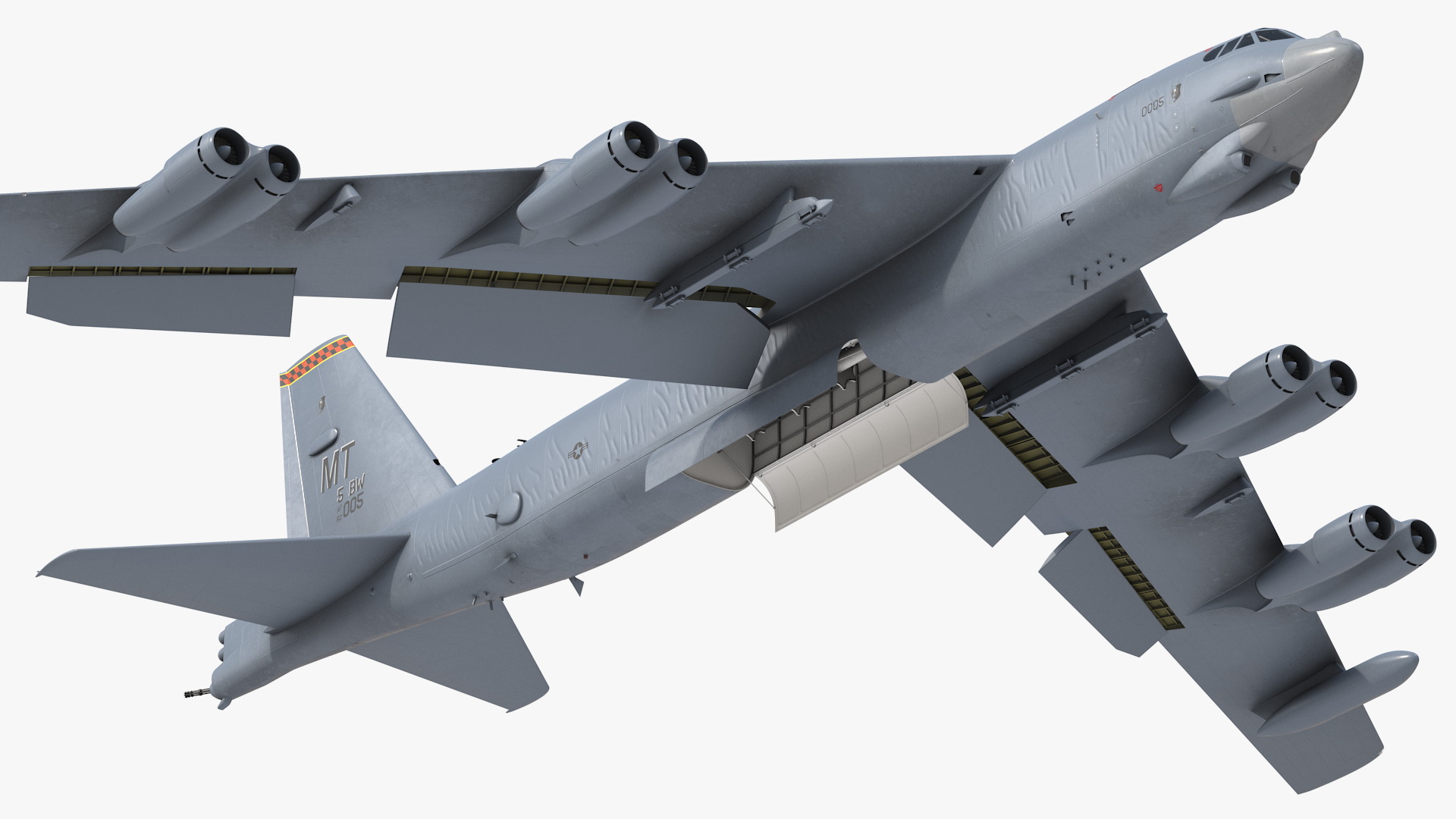 Boeing B52 Stratofortress Strategic Bomber Rigged 3D model