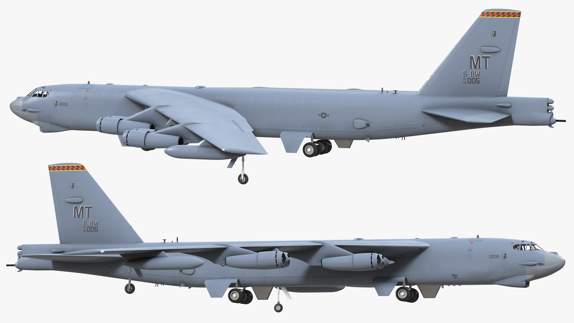 Boeing B52 Stratofortress Strategic Bomber Rigged 3D model