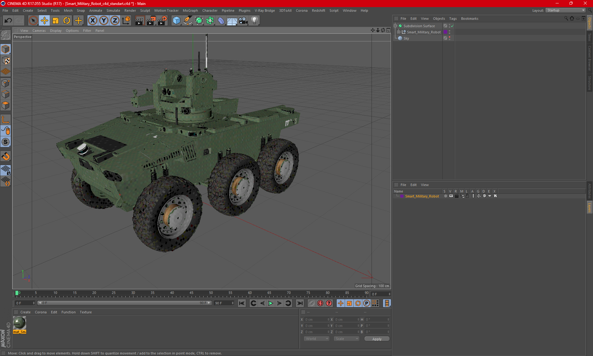 3D model Smart Military Robot