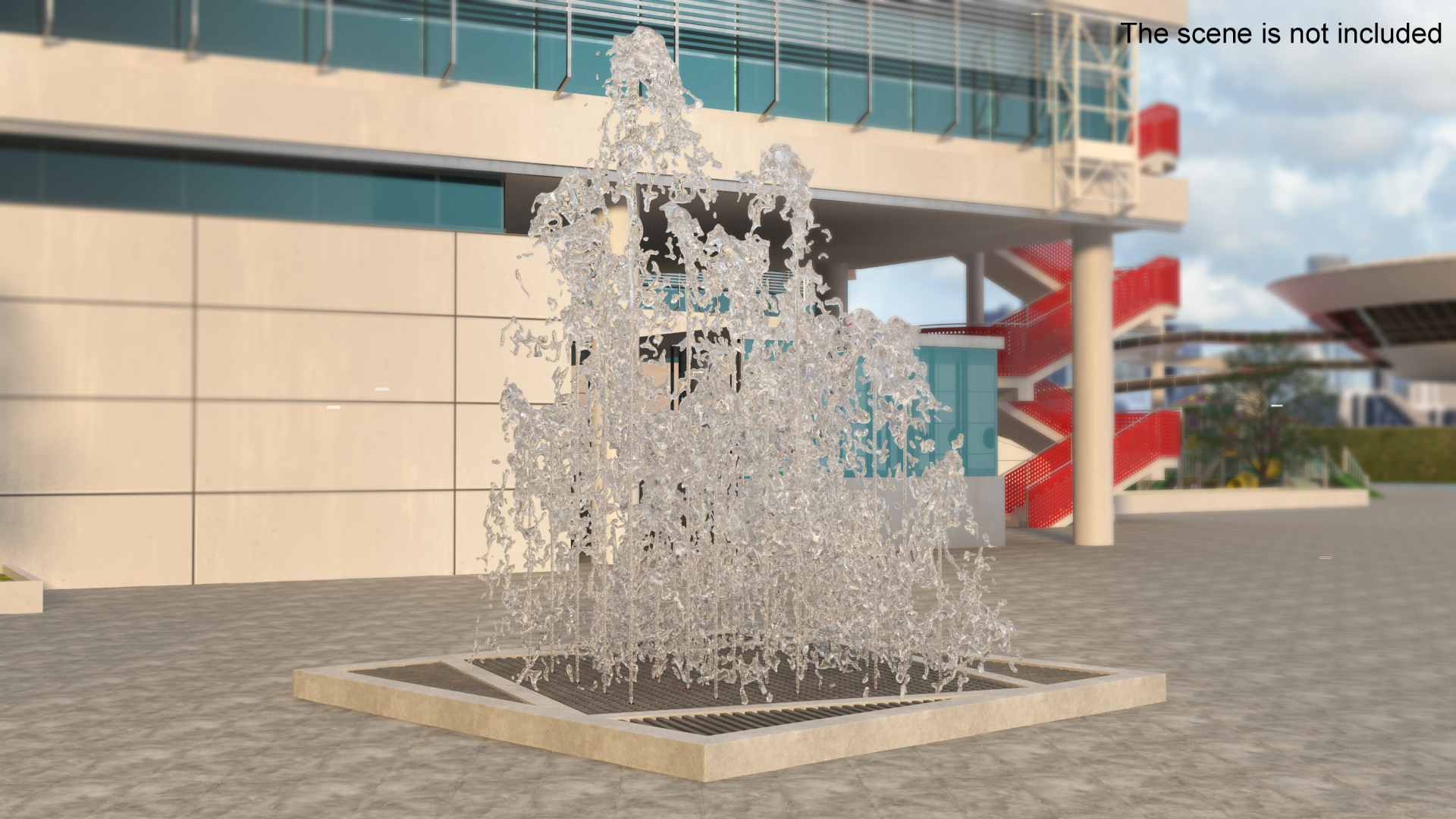 3D model Dry Deck Fountains Square