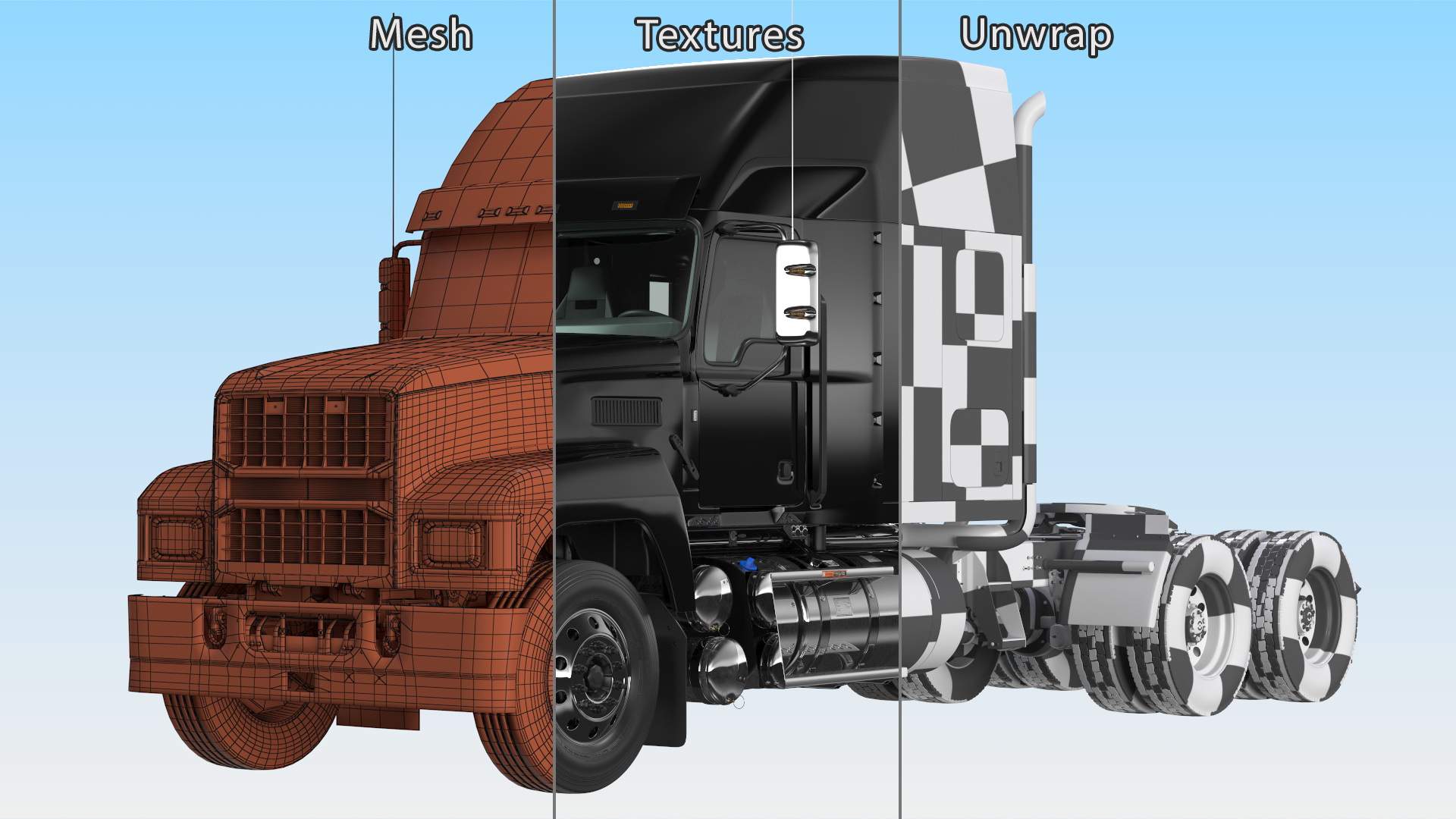 2025 Highway Truck Black 3D model