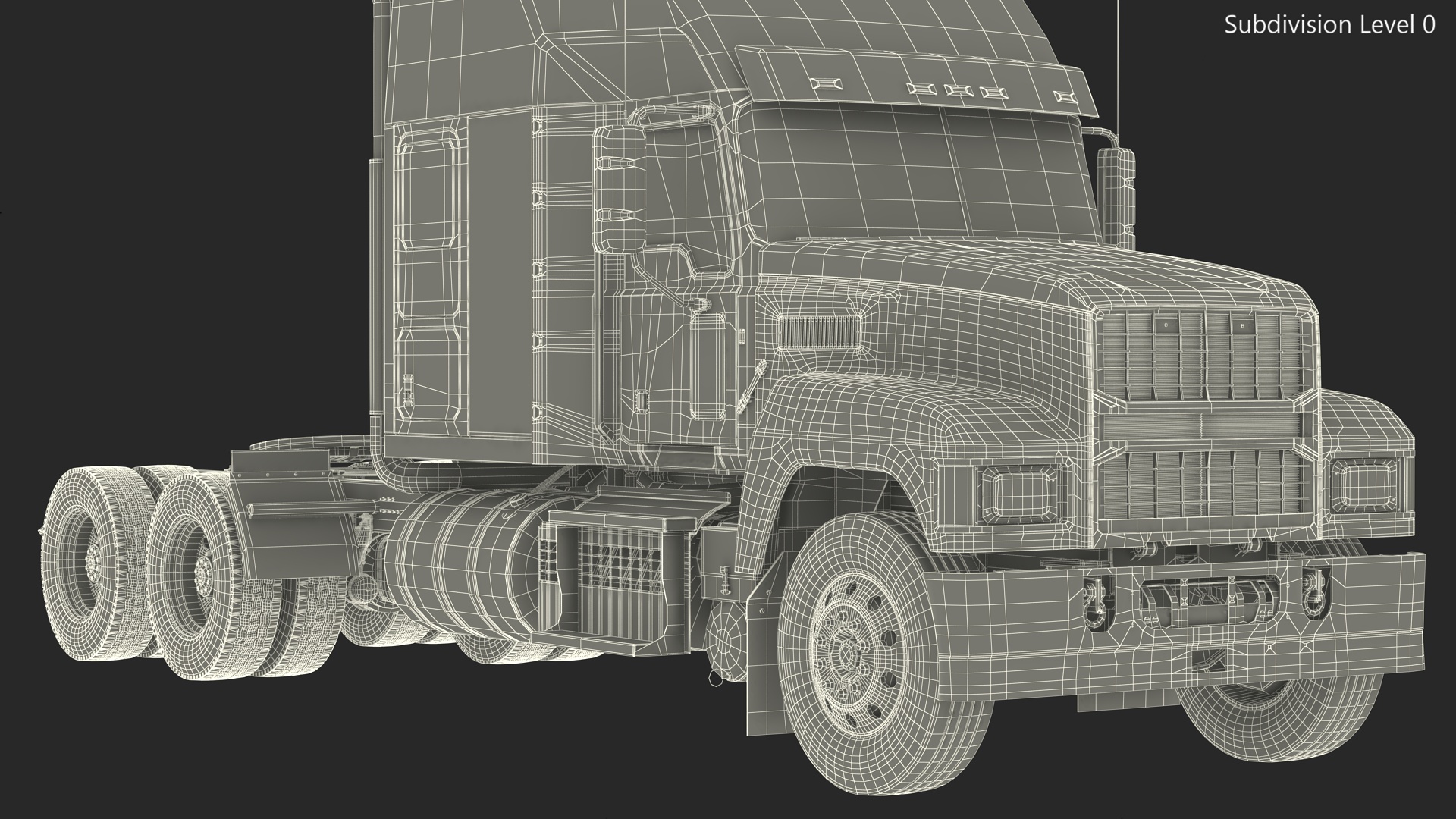 2025 Highway Truck Black 3D model