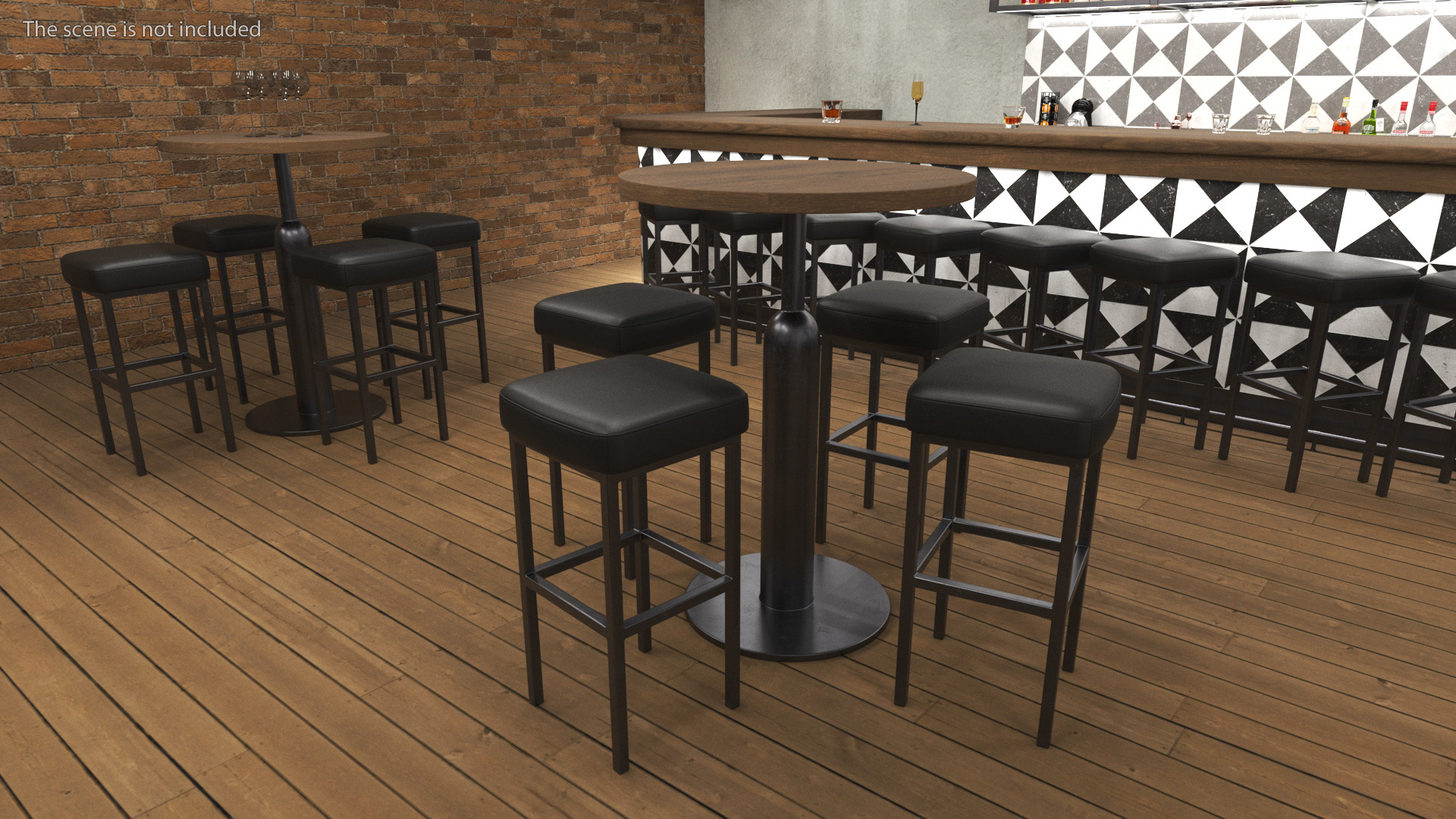 3D Bar Table with Stools