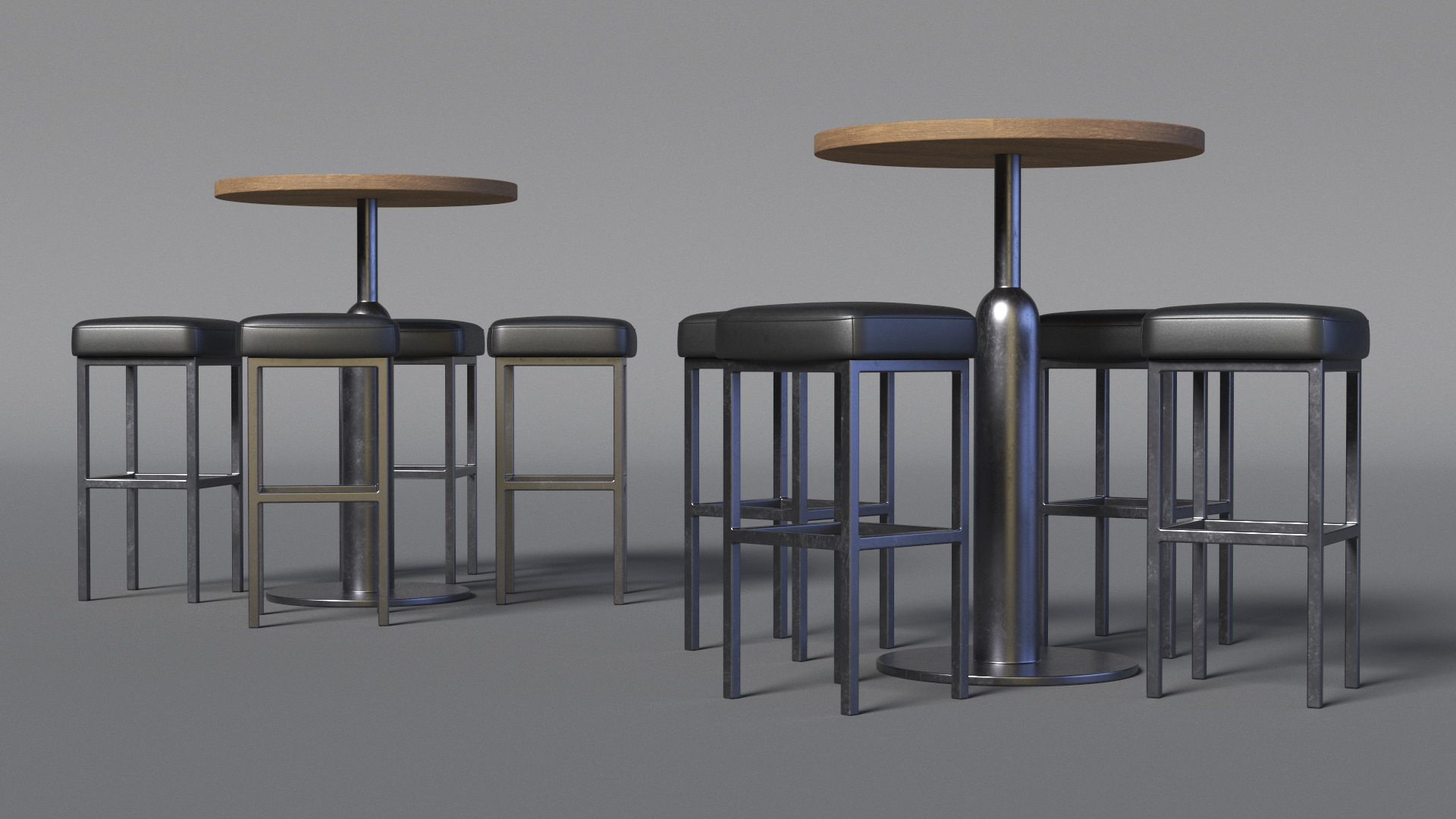 3D Bar Table with Stools