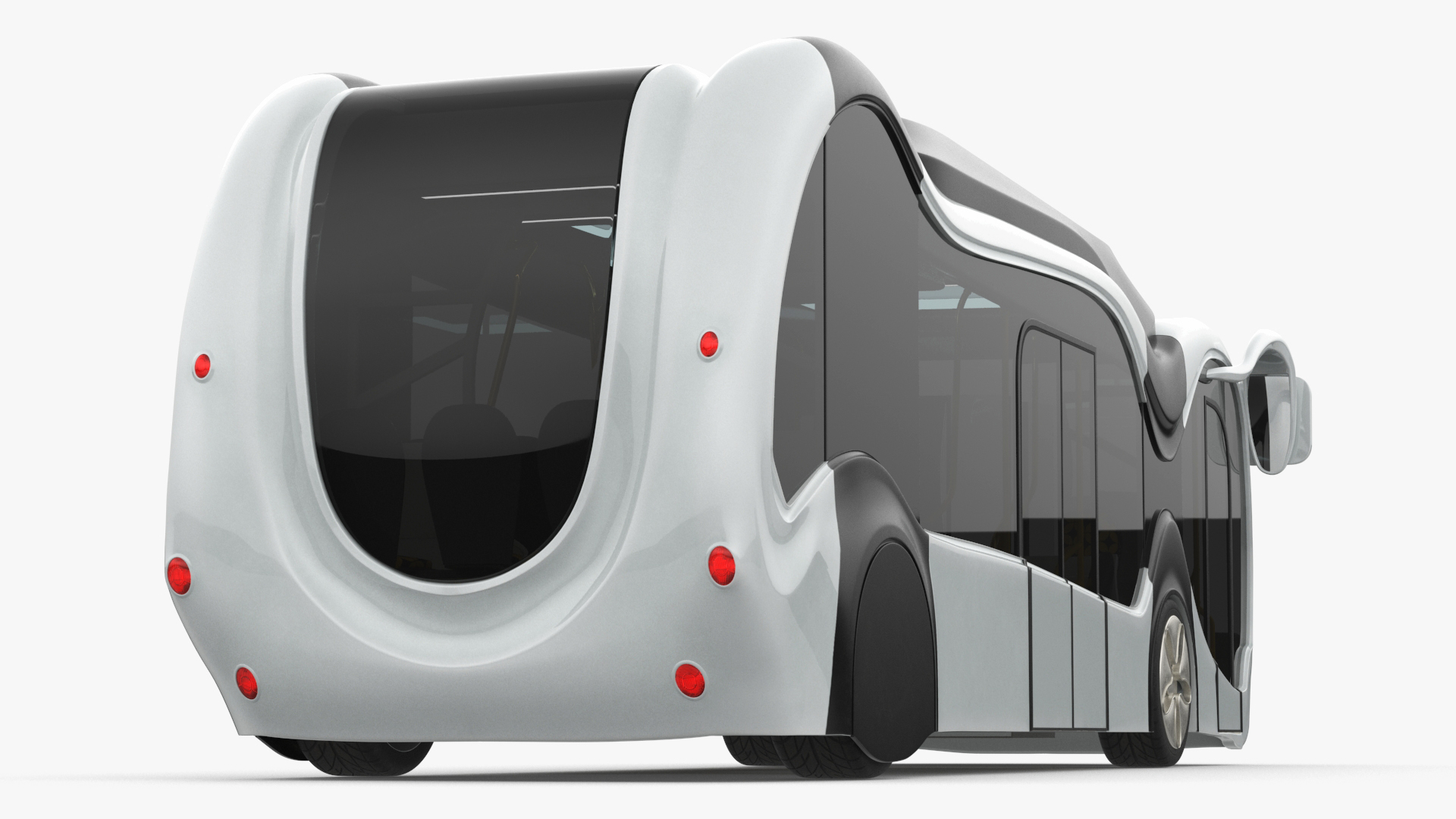 Futuristic Electric Bus Concept White 3D