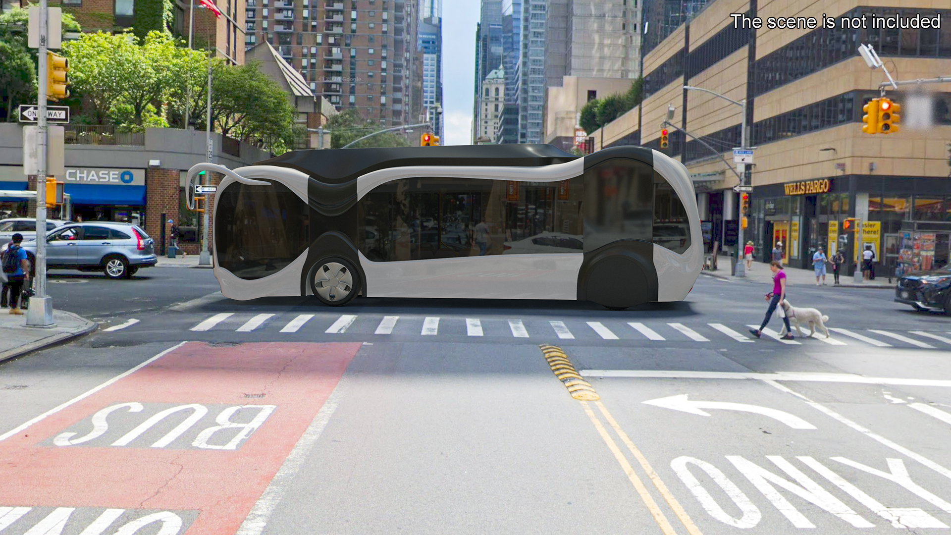 Futuristic Electric Bus Concept White 3D