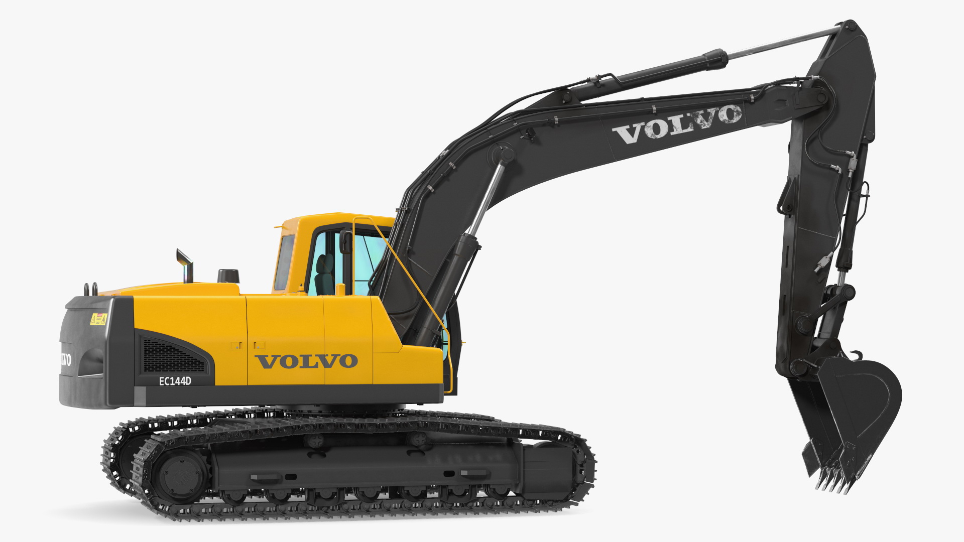 3D Large Tracked Excavator Volvo Rigged