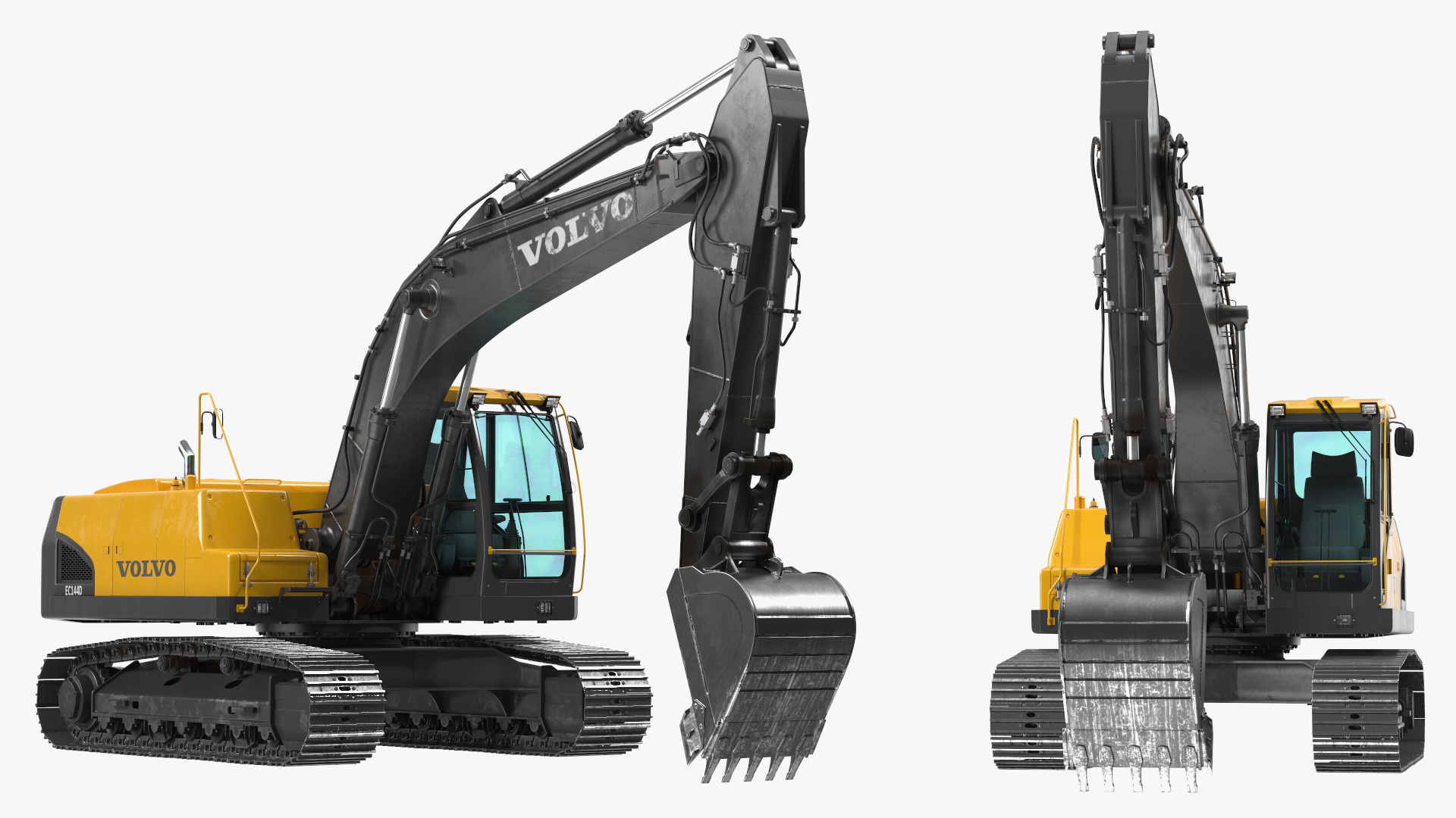 3D Large Tracked Excavator Volvo Rigged