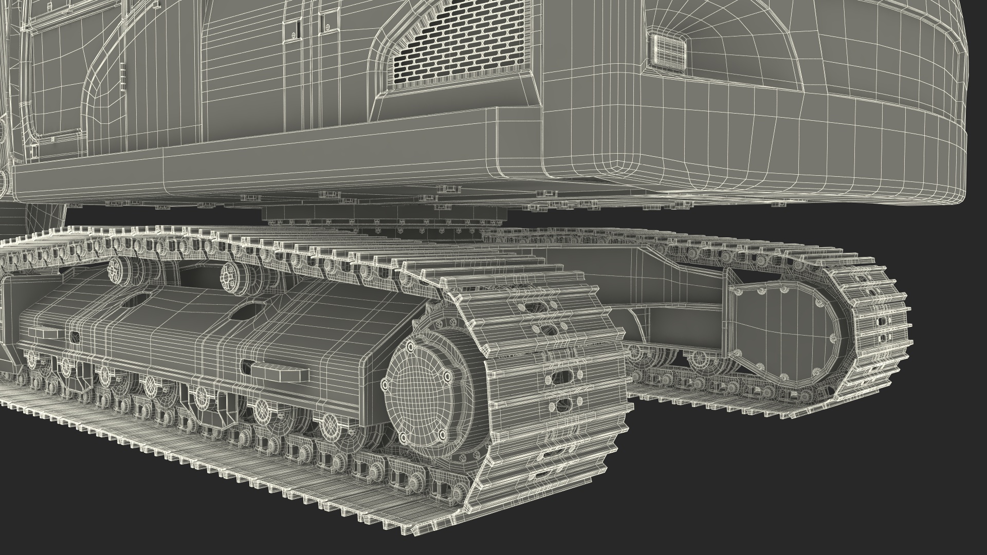 3D Large Tracked Excavator Volvo Rigged