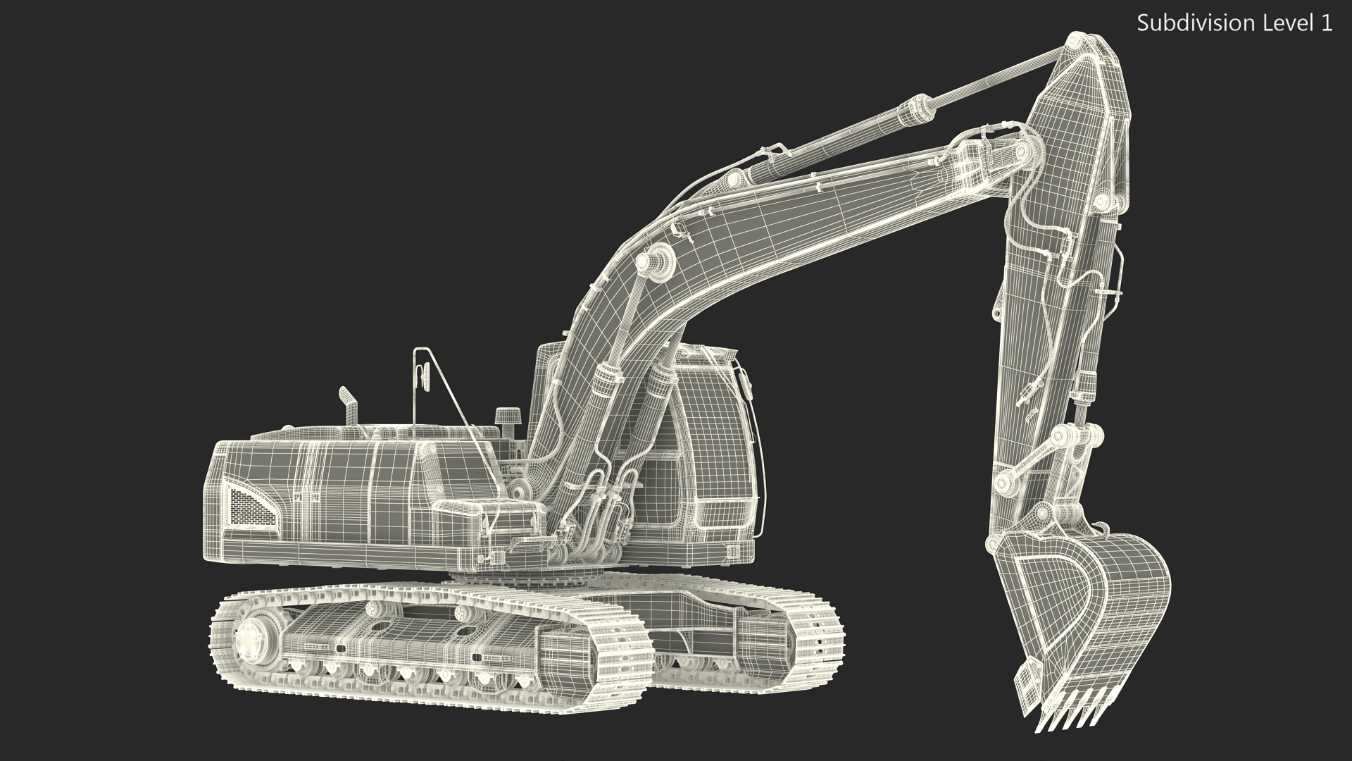 3D Large Tracked Excavator Volvo Rigged