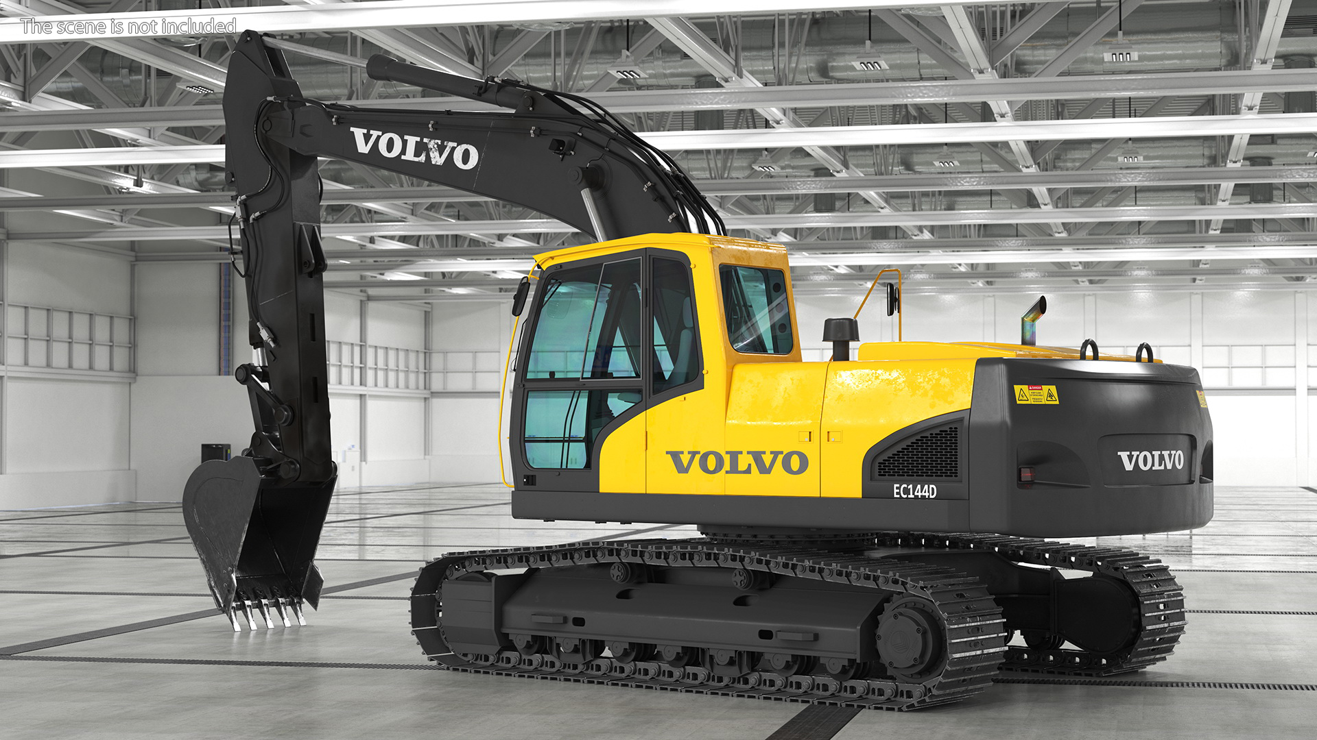 3D Large Tracked Excavator Volvo Rigged