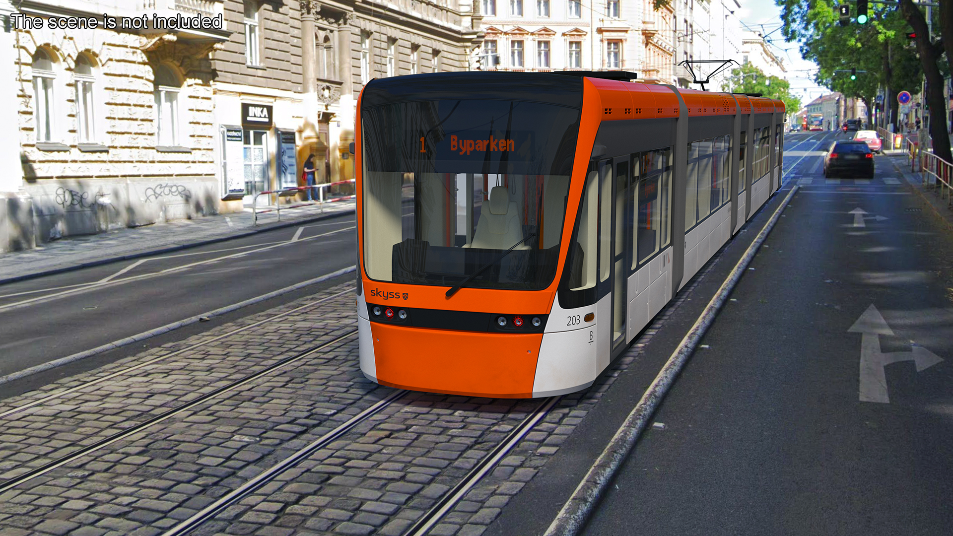 3D Modern City Tram Bybanen Rigged