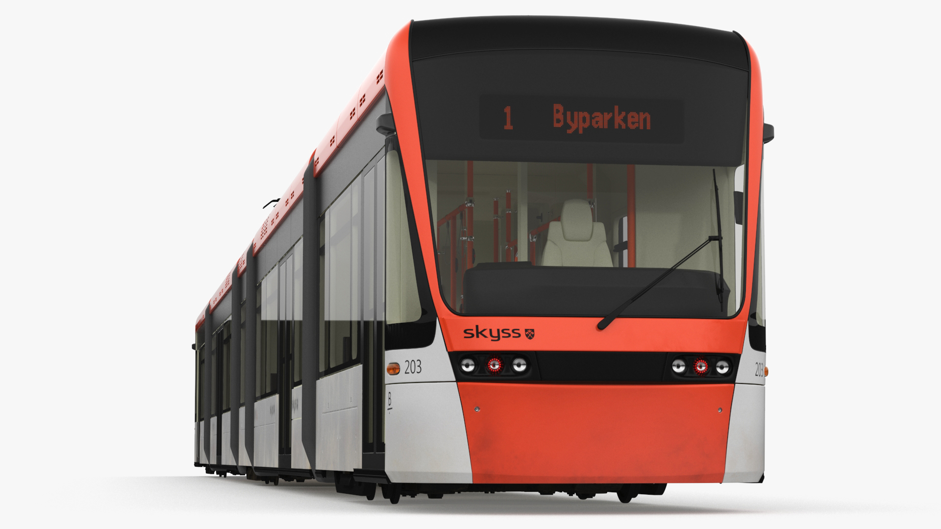 3D Modern City Tram Bybanen Rigged