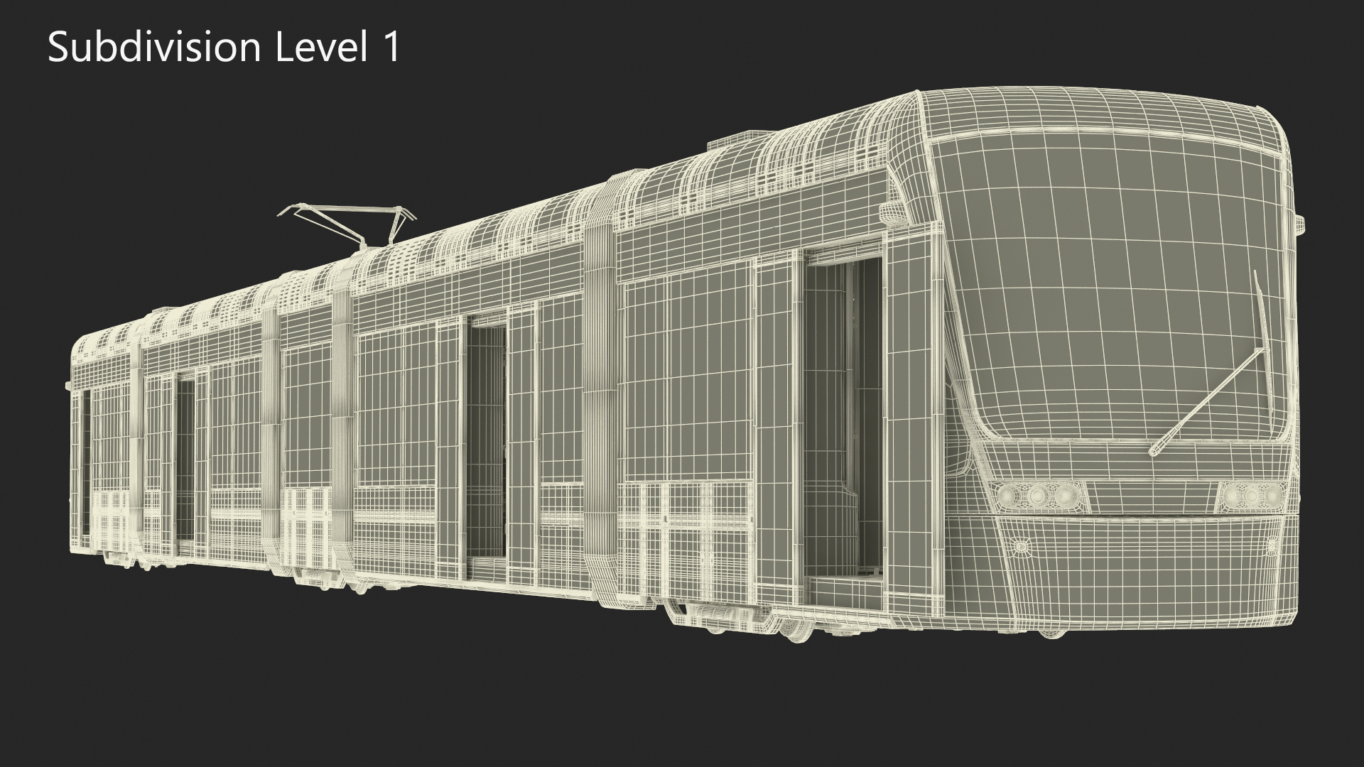 3D Modern City Tram Bybanen Rigged