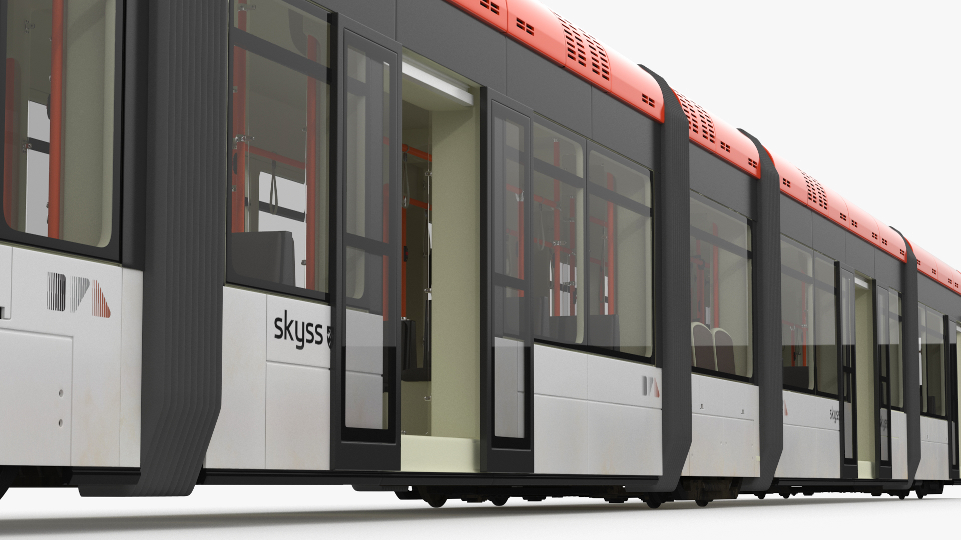 3D Modern City Tram Bybanen Rigged