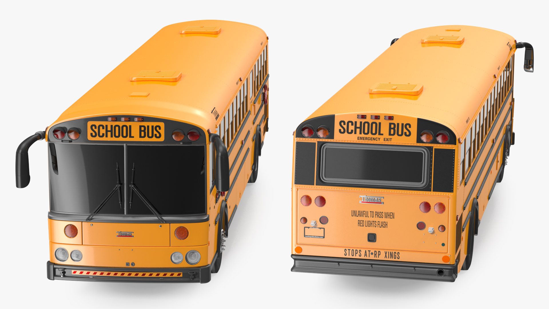 3D Thomas Saf T Liner School Bus Exterior Only model