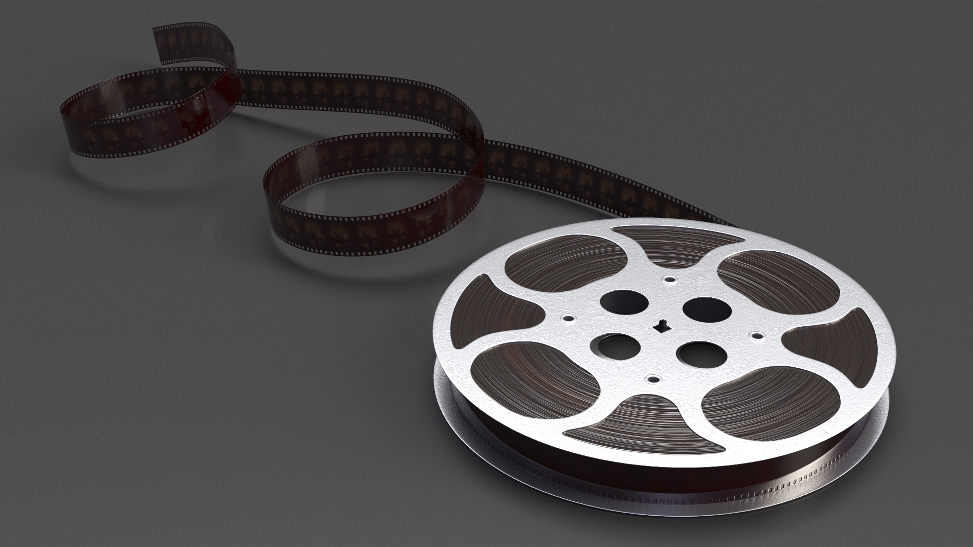 3D Vintage Movie Reel model