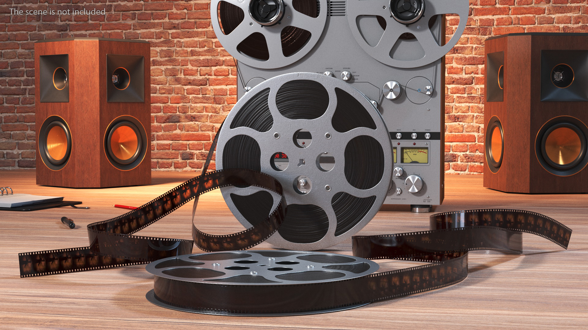 3D Vintage Movie Reel model