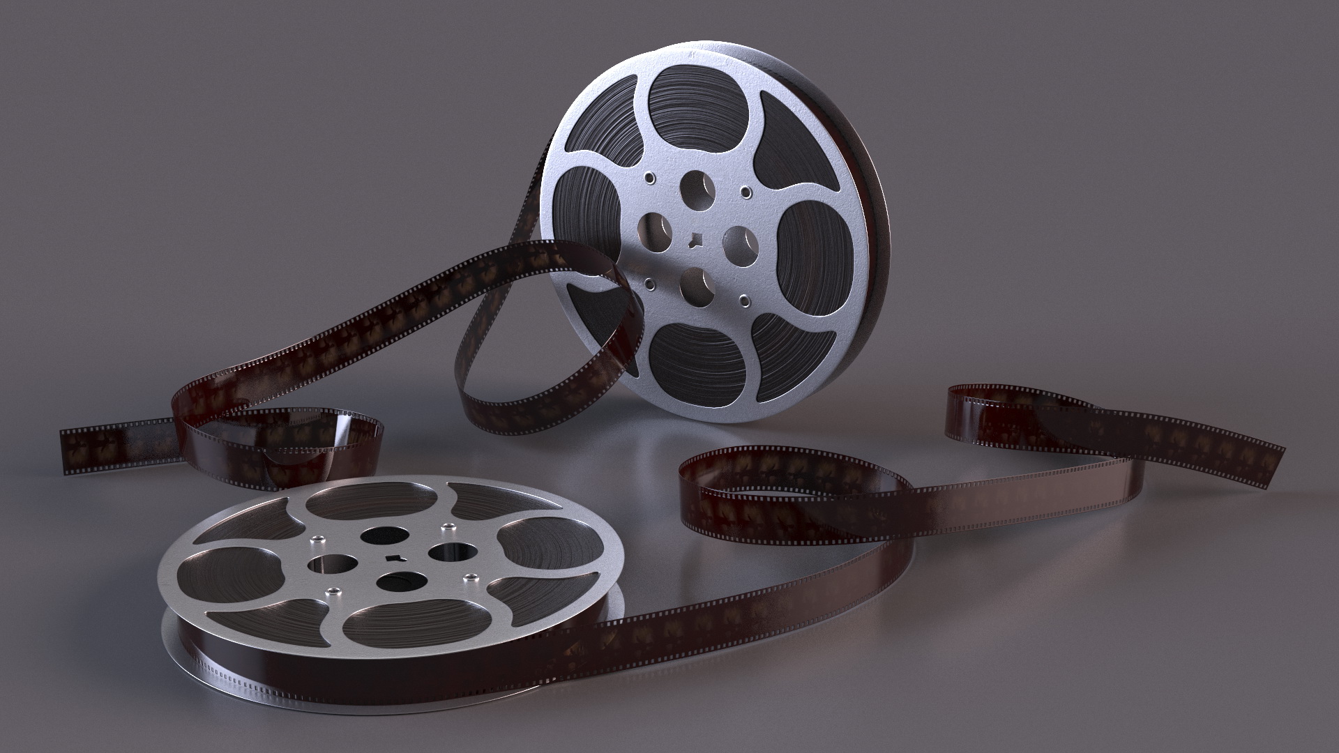 3D Vintage Movie Reel model