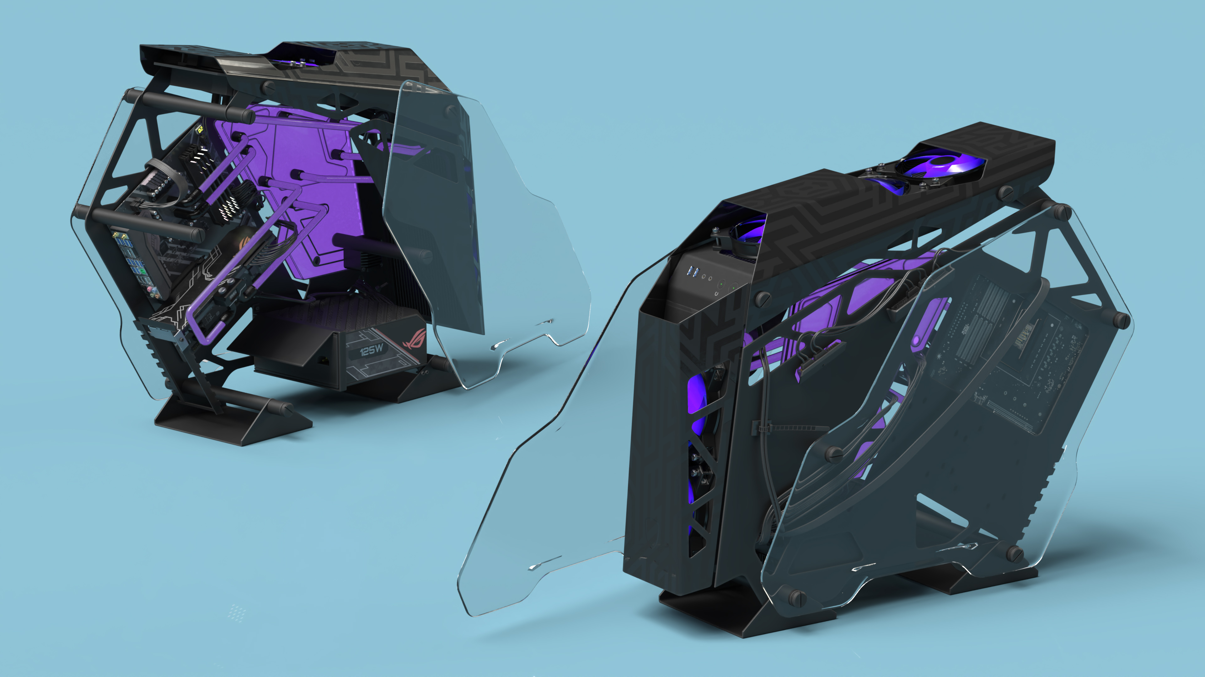 3D Gaming PC On State Open model