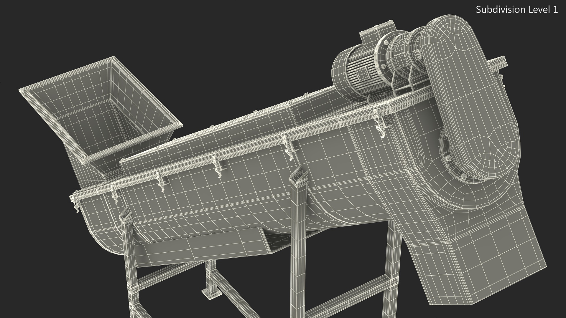 3D Inclined Screw Conveyor model