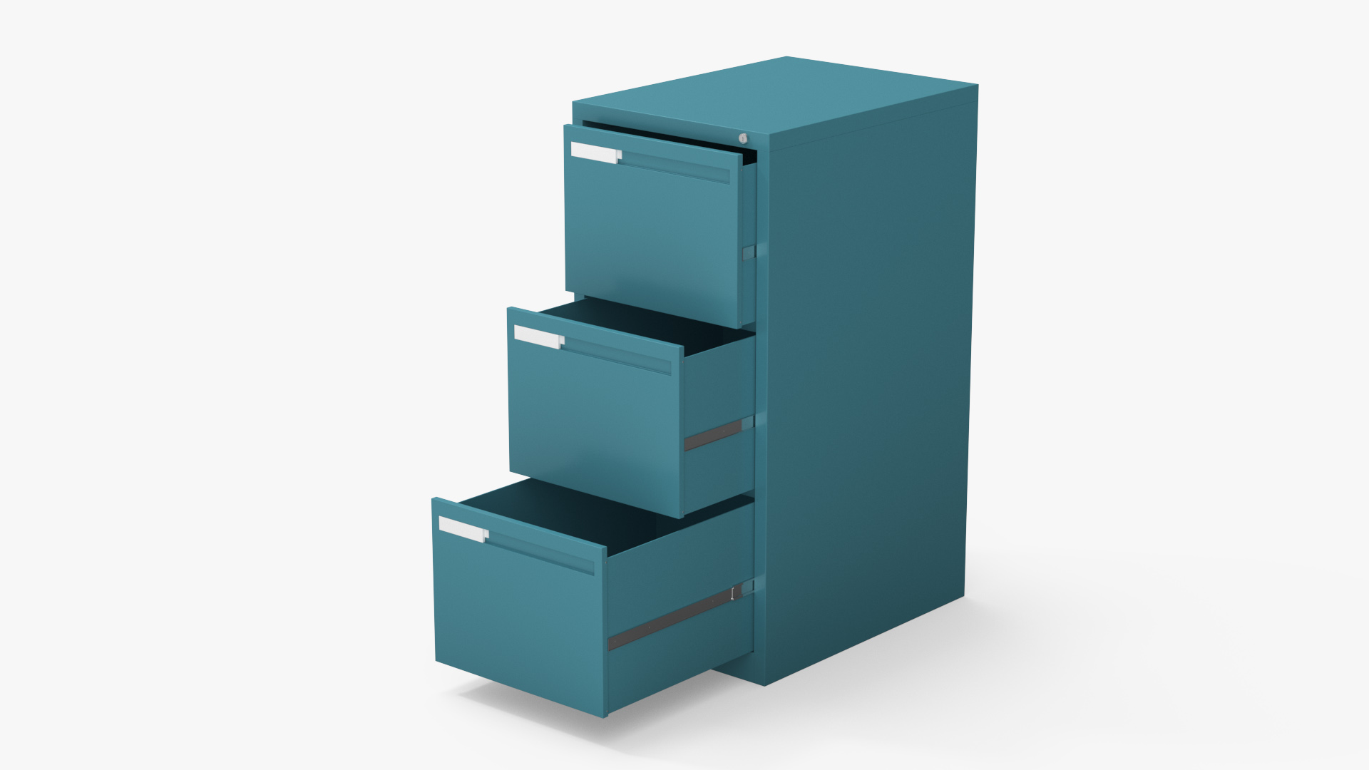 3D Filing Cabinet 3 Drawer Blue model