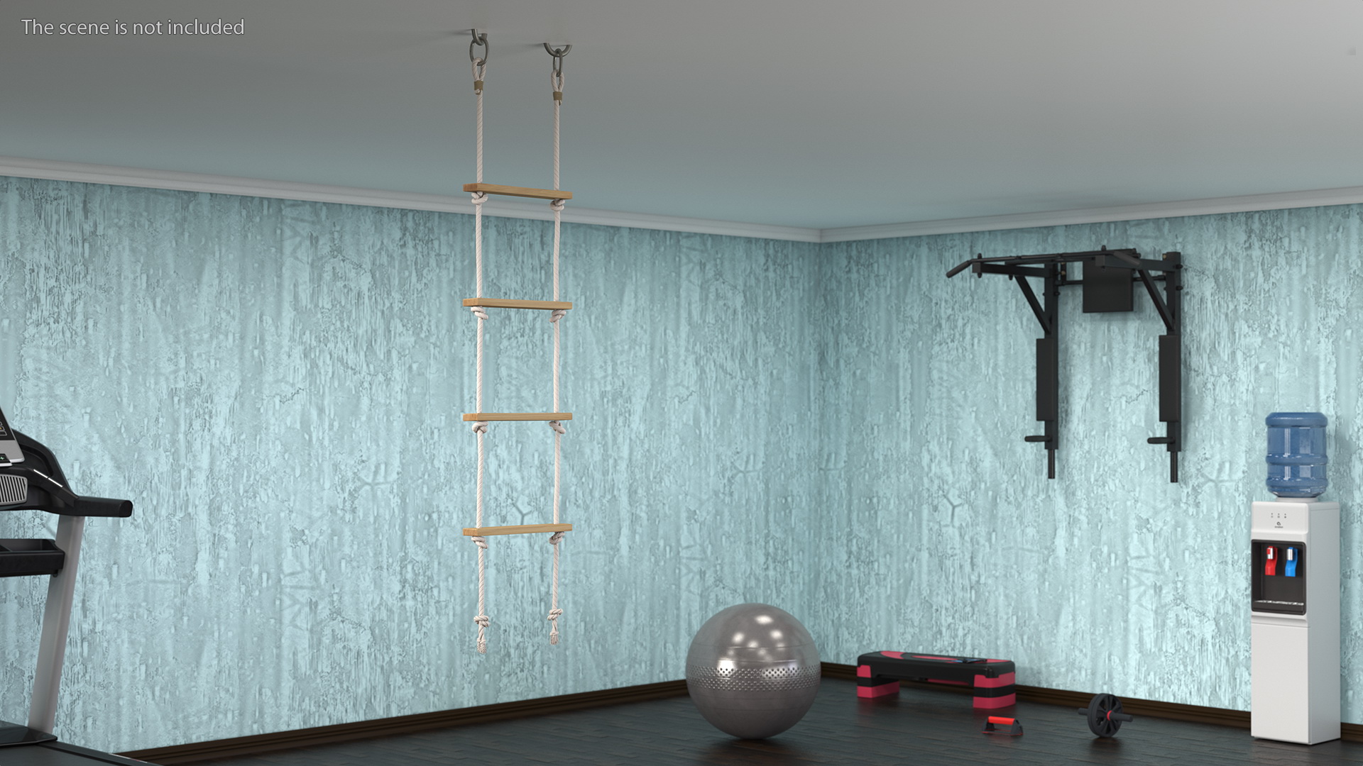 Rope Ladder with Wooden Rungs 3D model