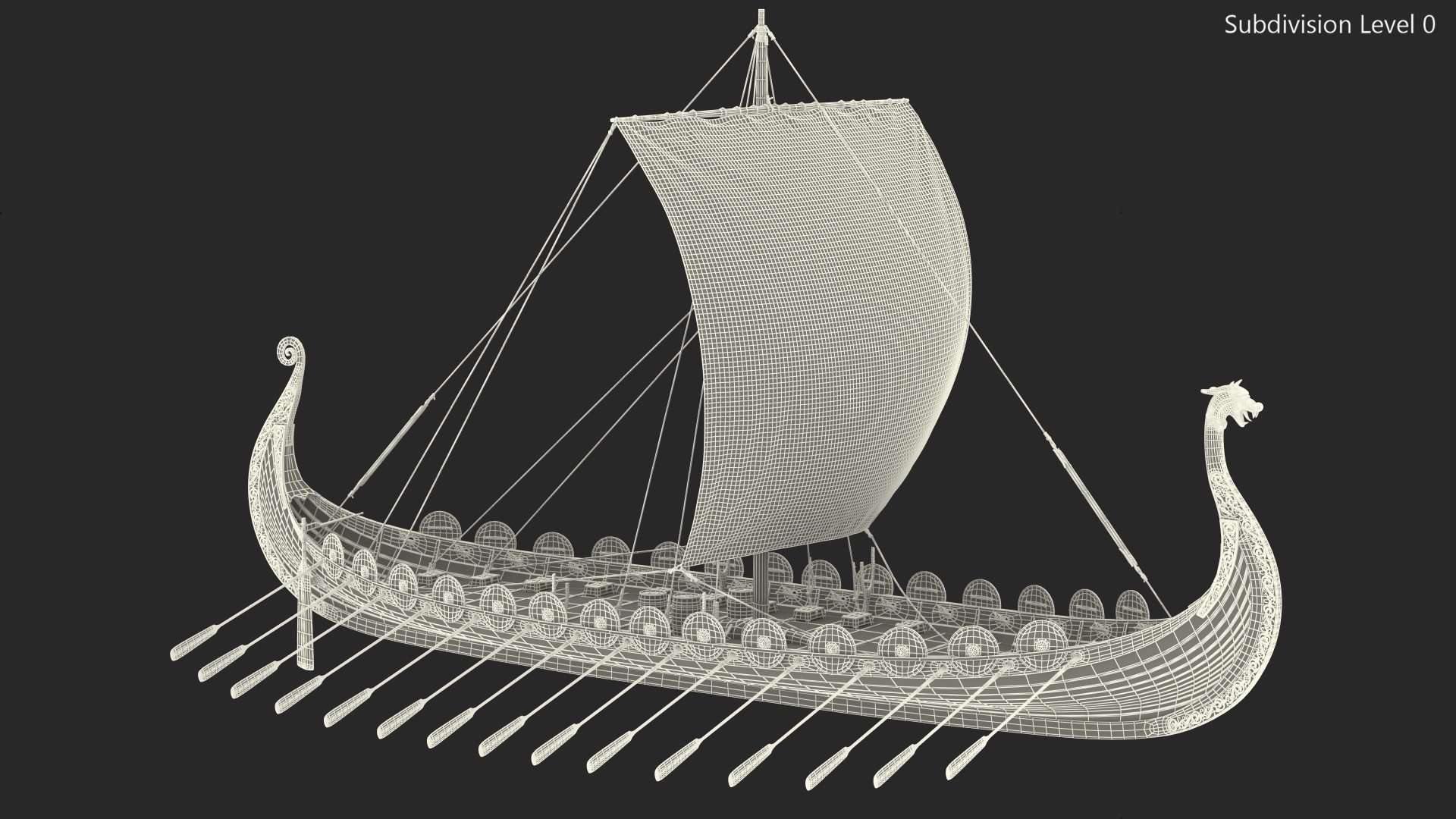 Viking Drakkar Sail Blue 3D model