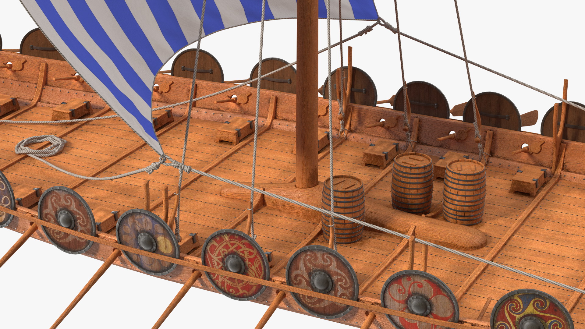 Viking Drakkar Sail Blue 3D model