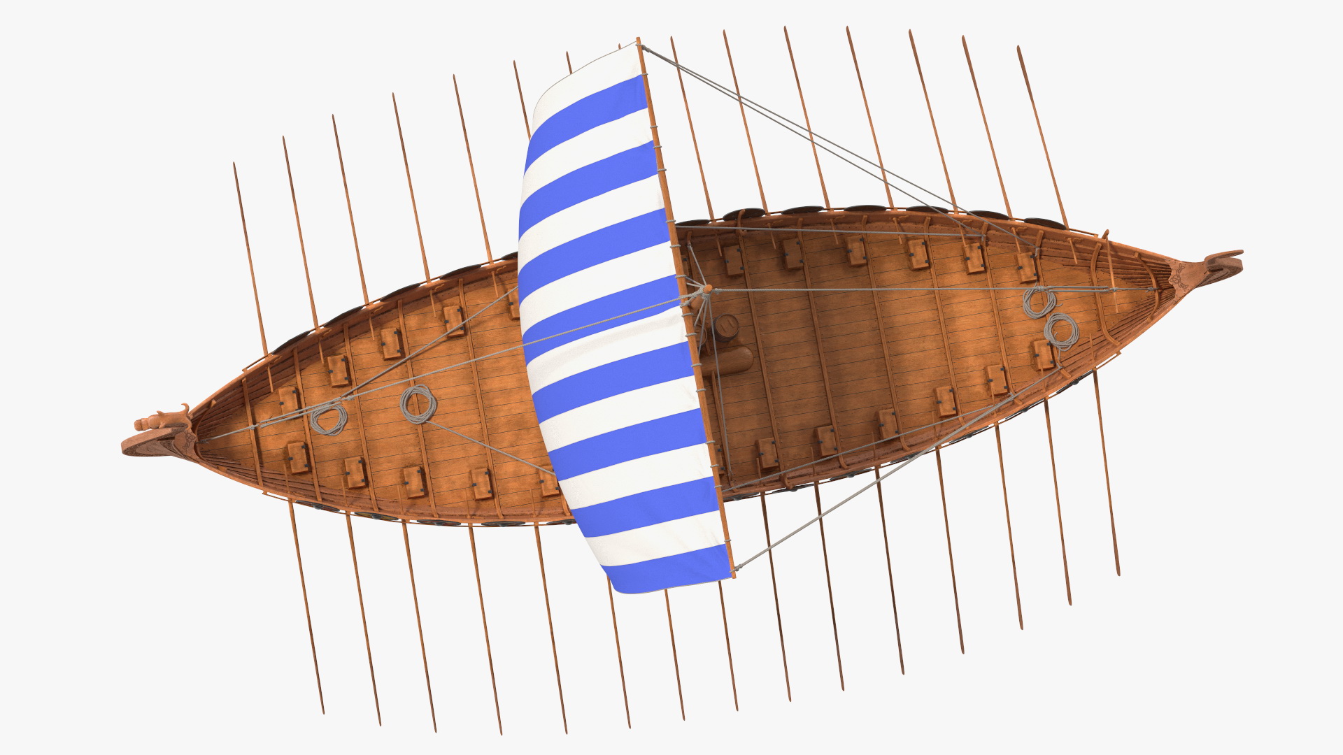 Viking Drakkar Sail Blue 3D model