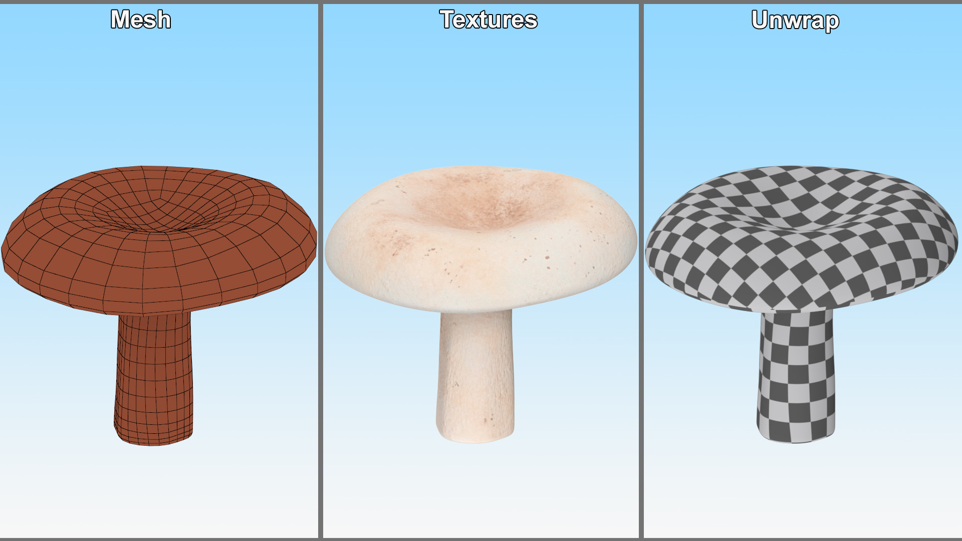 3D Milk Mushroom model