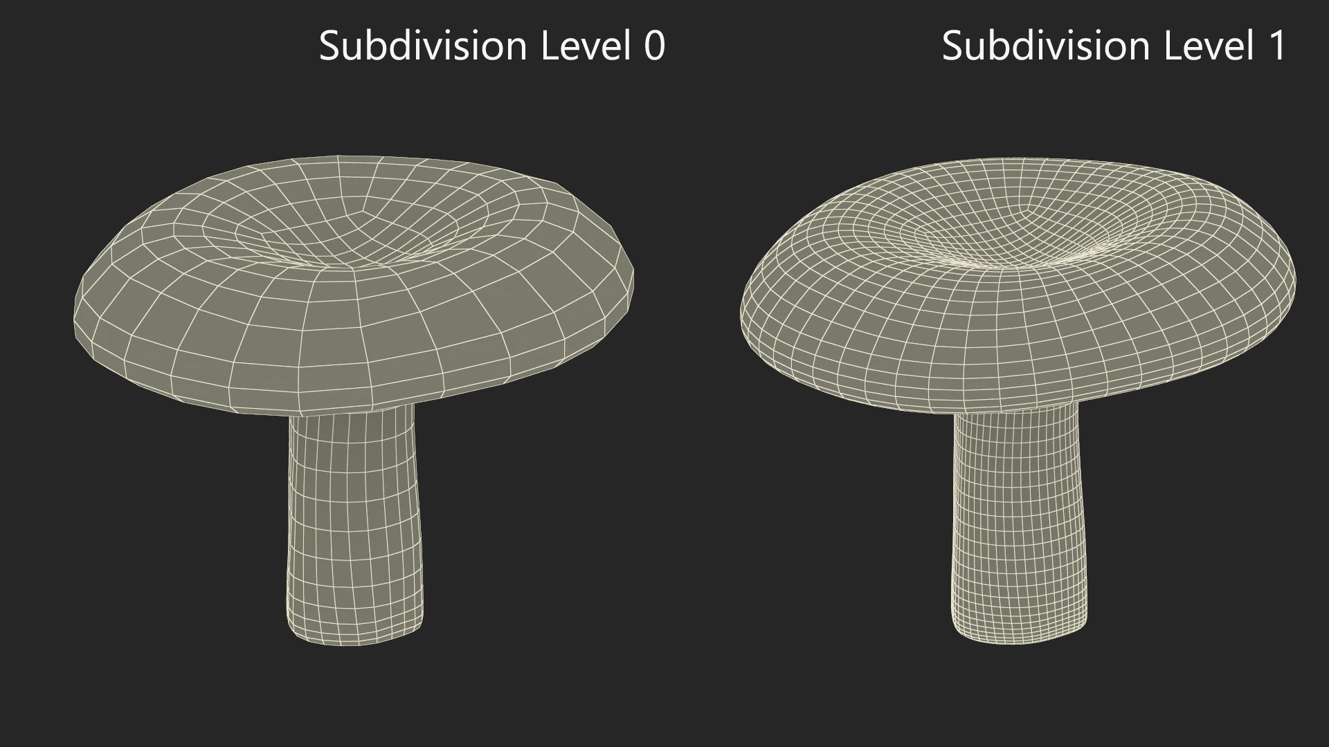 3D Milk Mushroom model