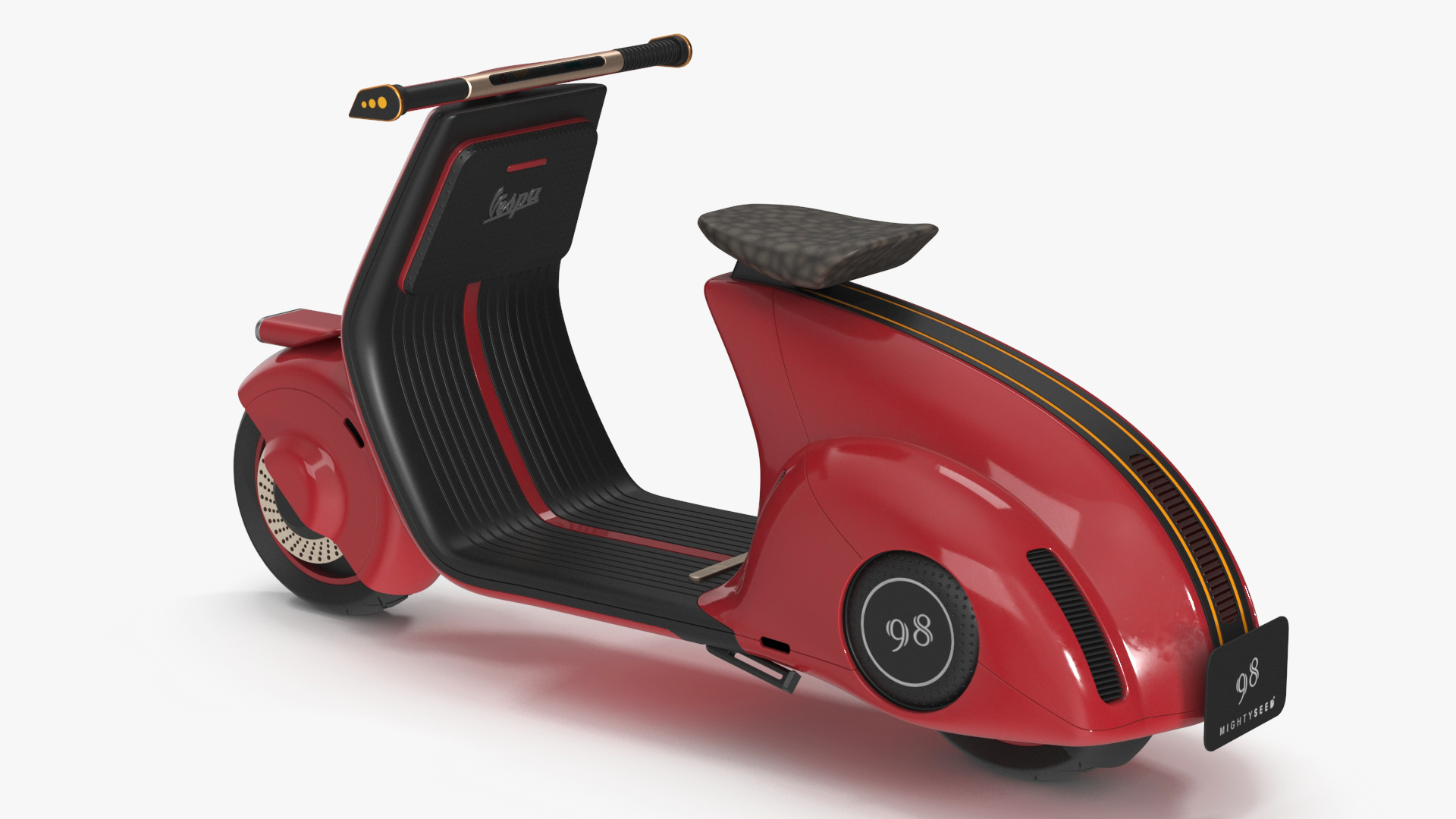 Concept Electric Scooter Vespa 98 Red 3D