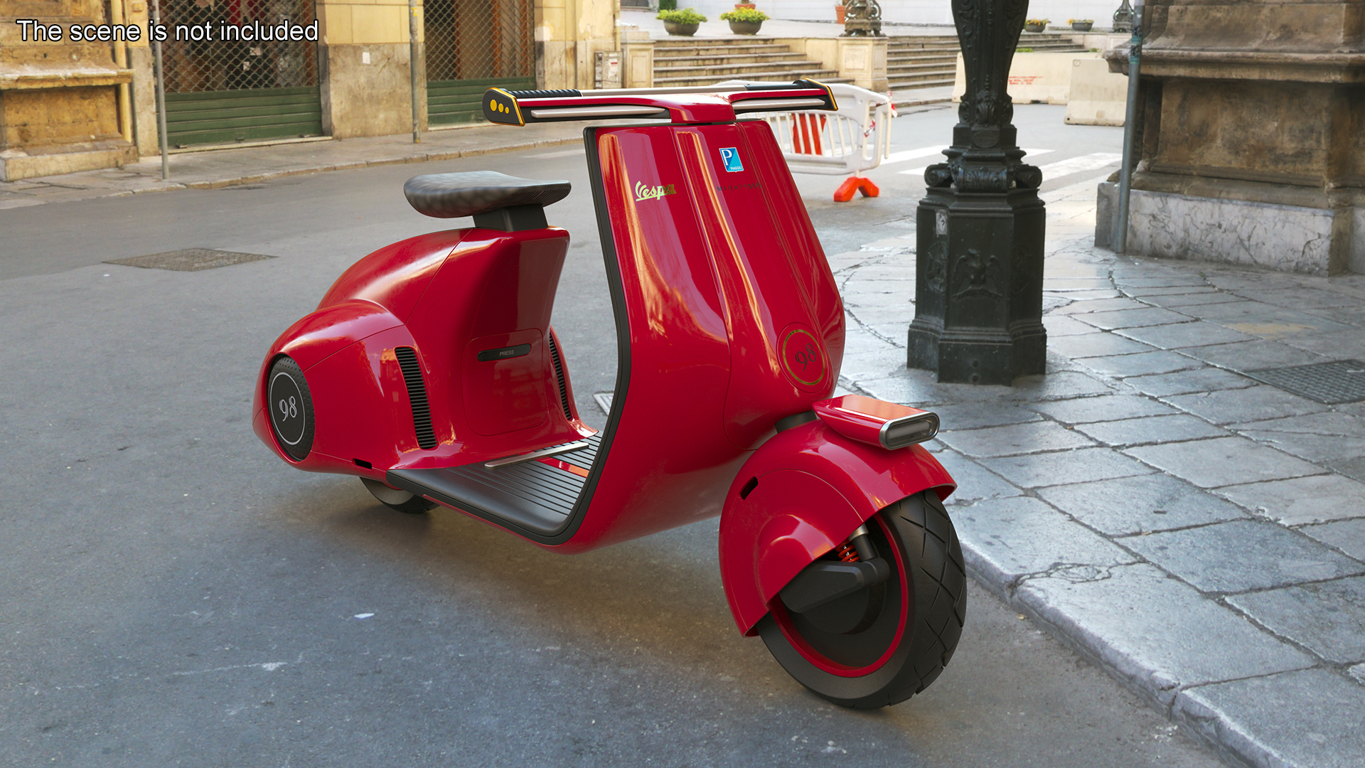 Concept Electric Scooter Vespa 98 Red 3D