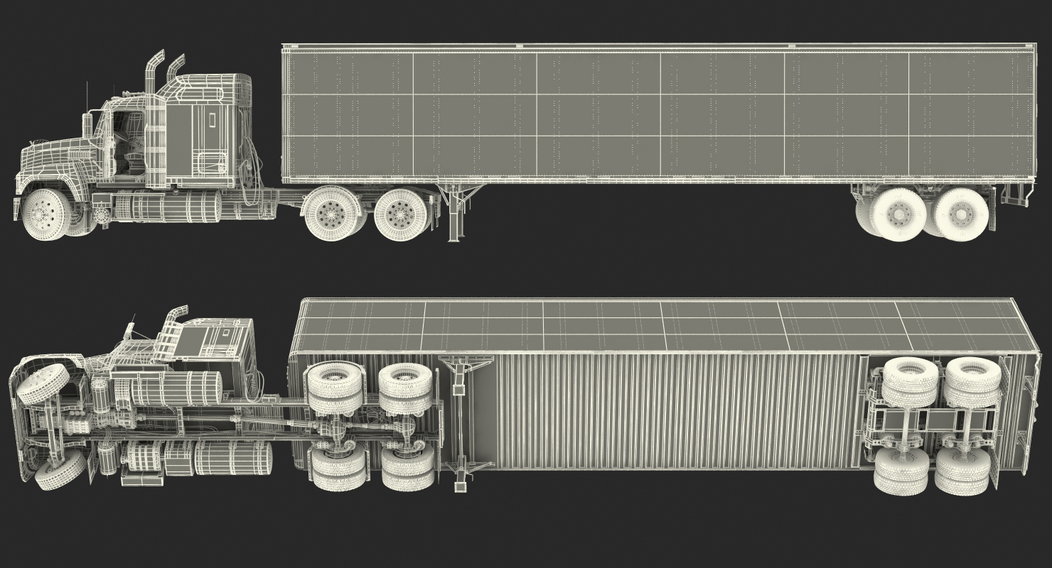 3D model Trailer Truck Mack CHU613