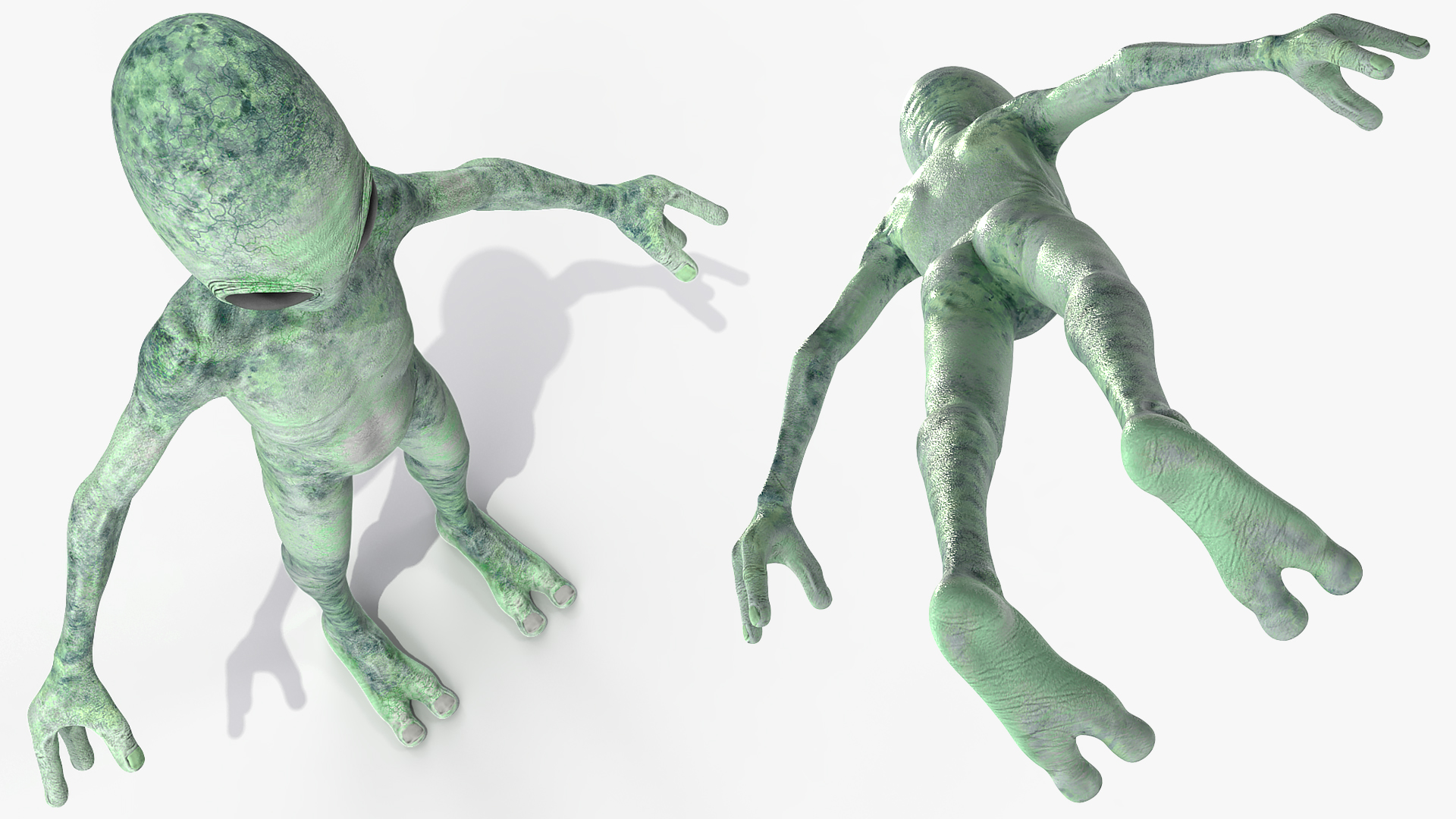 3D Green Alien Rigged model