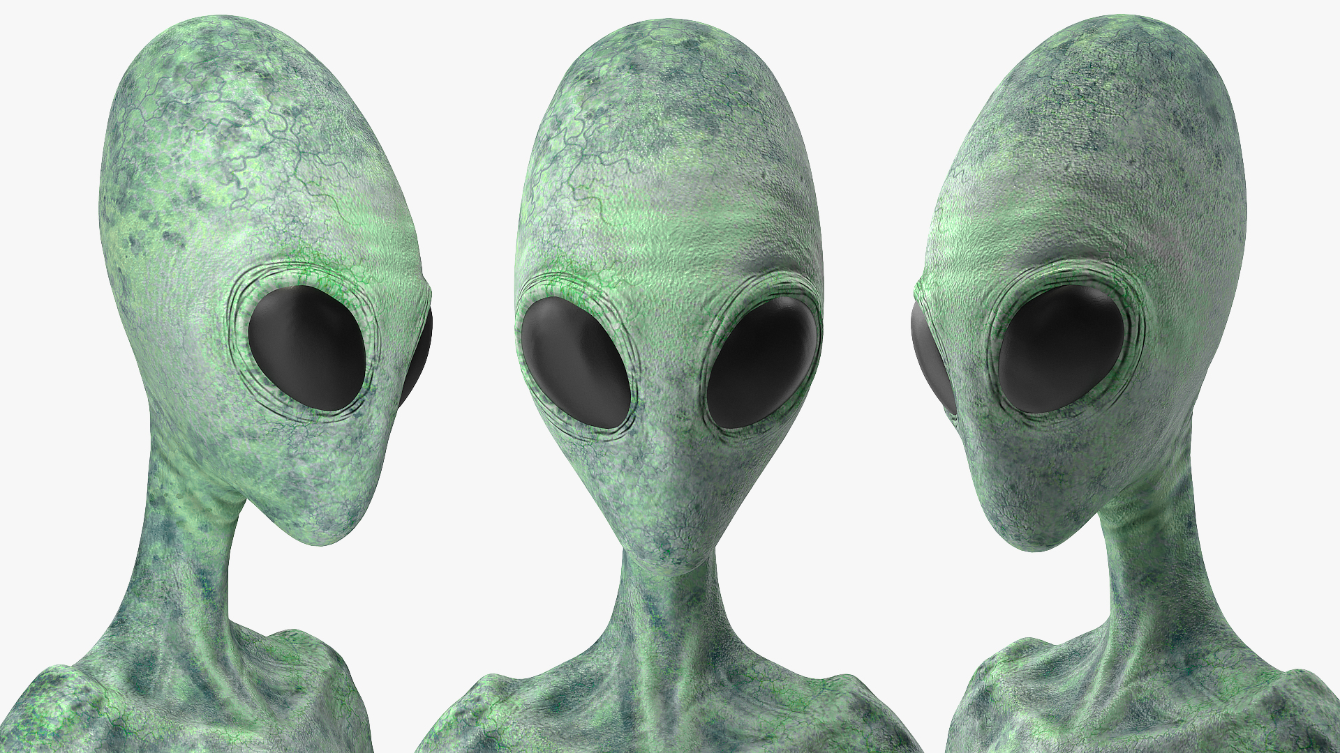 3D Green Alien Rigged model