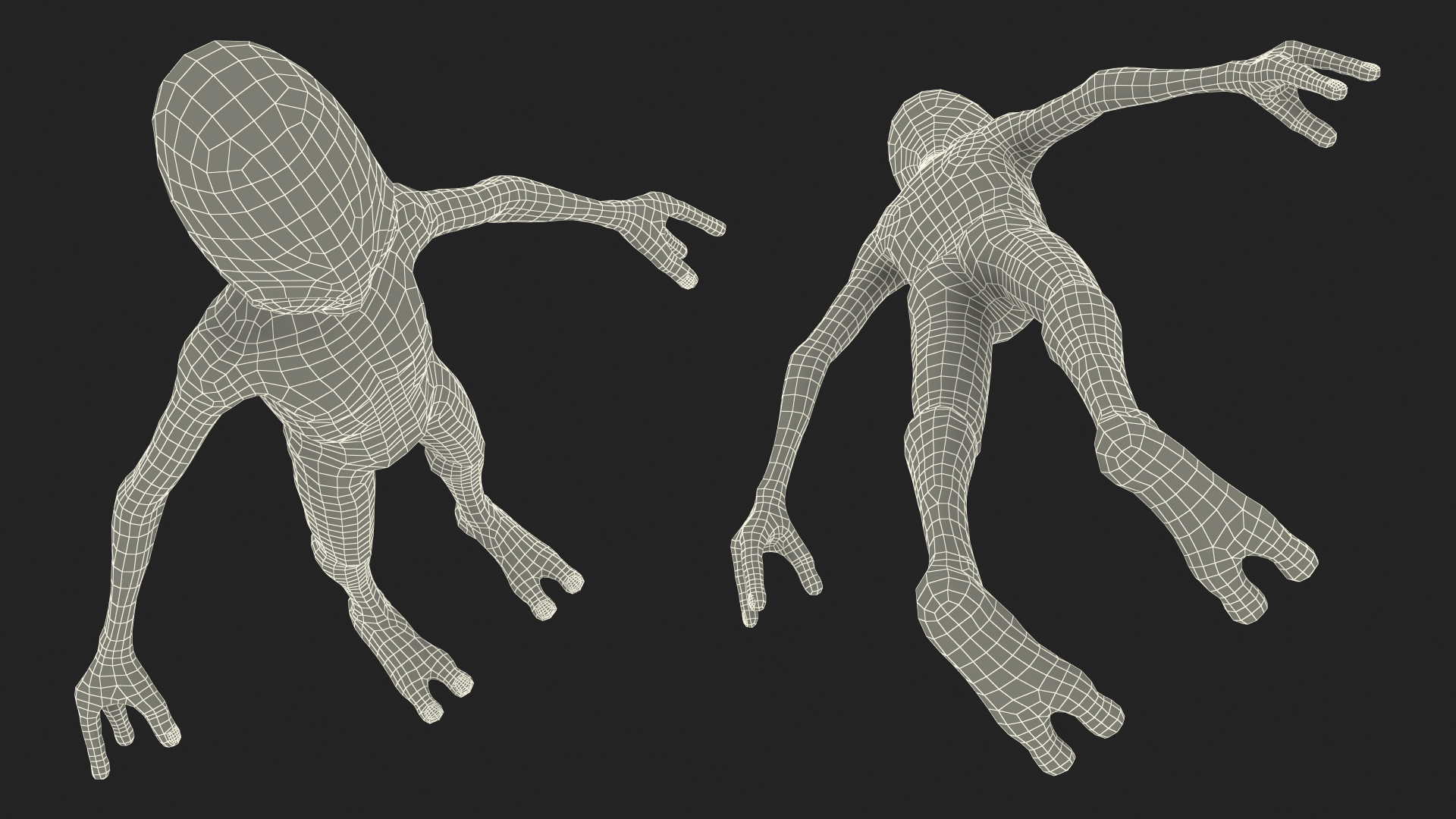 3D Green Alien Rigged model